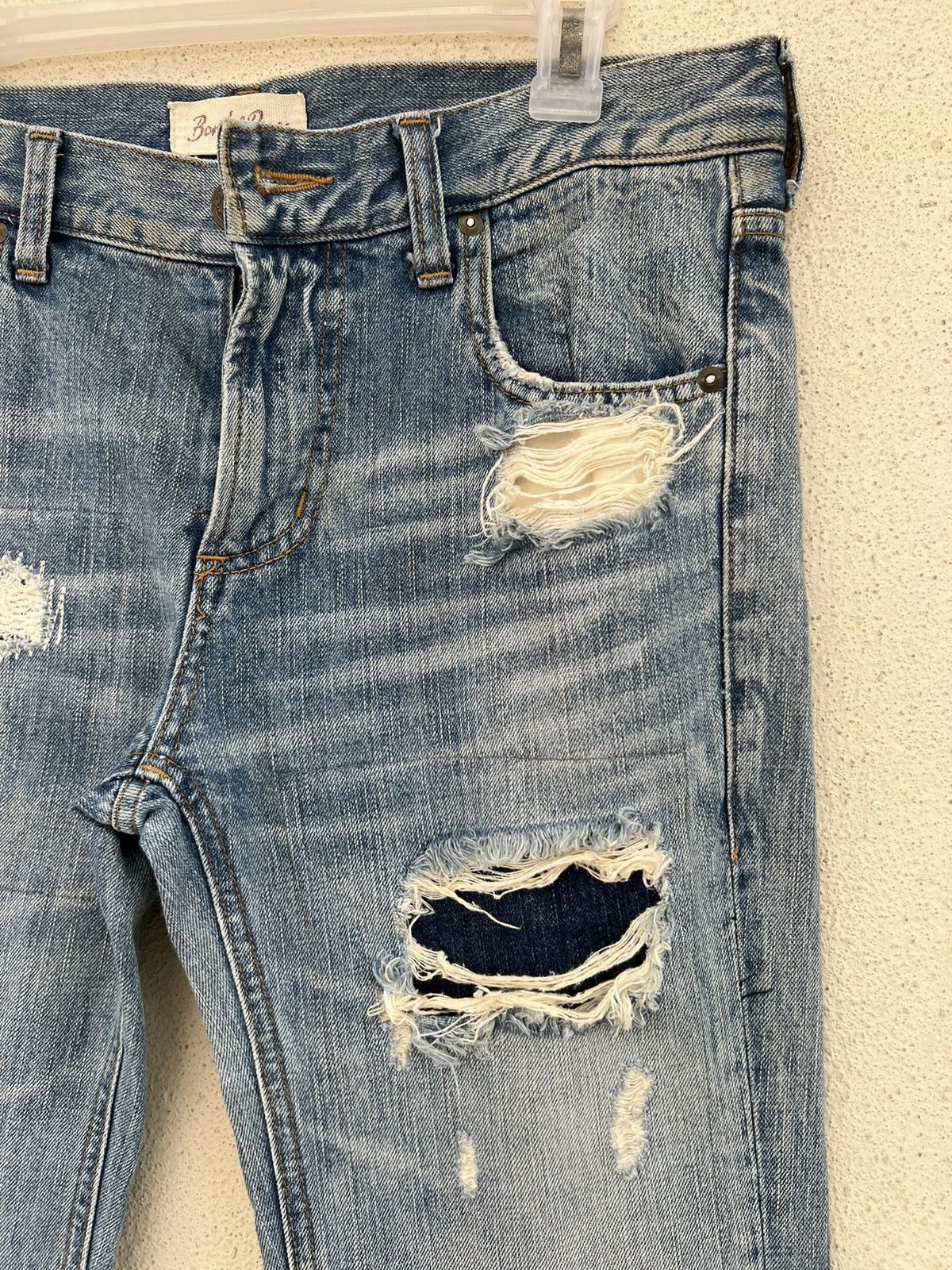 Vintage Vintage Bonds & Peace Japan Rips Distress Denim Flare Jeans Size US 32 / EU 48 - 11 Thumbnail