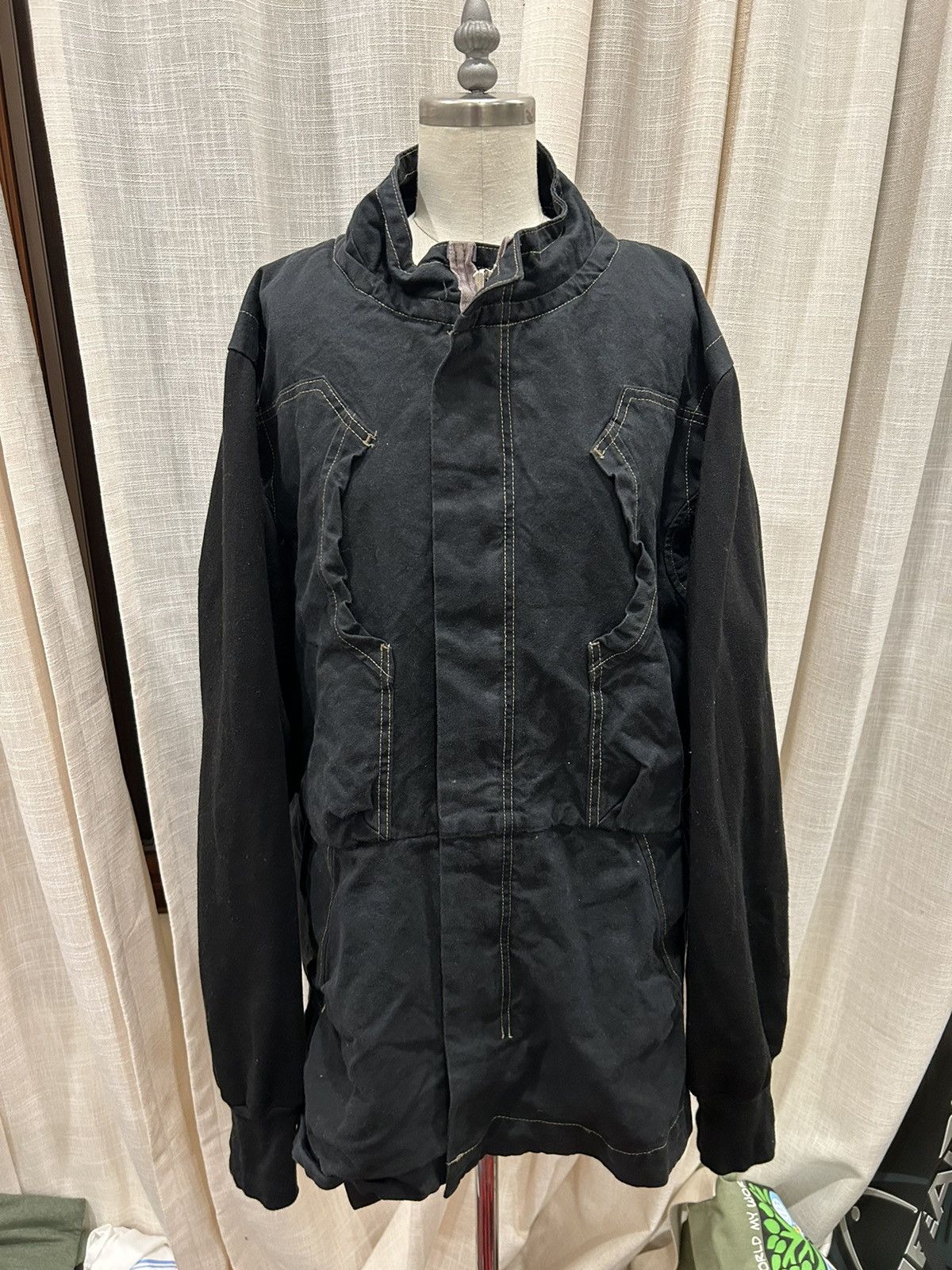 image of Rick Owens Slab Denim Jacket in Black, Men's (Size Medium)