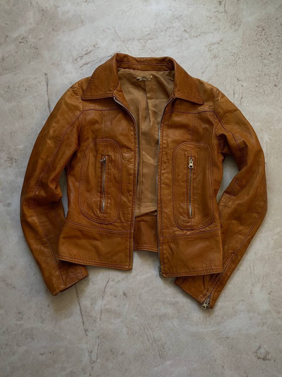 Genuine Leather × Vintage Vintage Sasch Racer Leather Jacket Italy Size M / US 6-8 / IT 42-44 - 3 Thumbnail