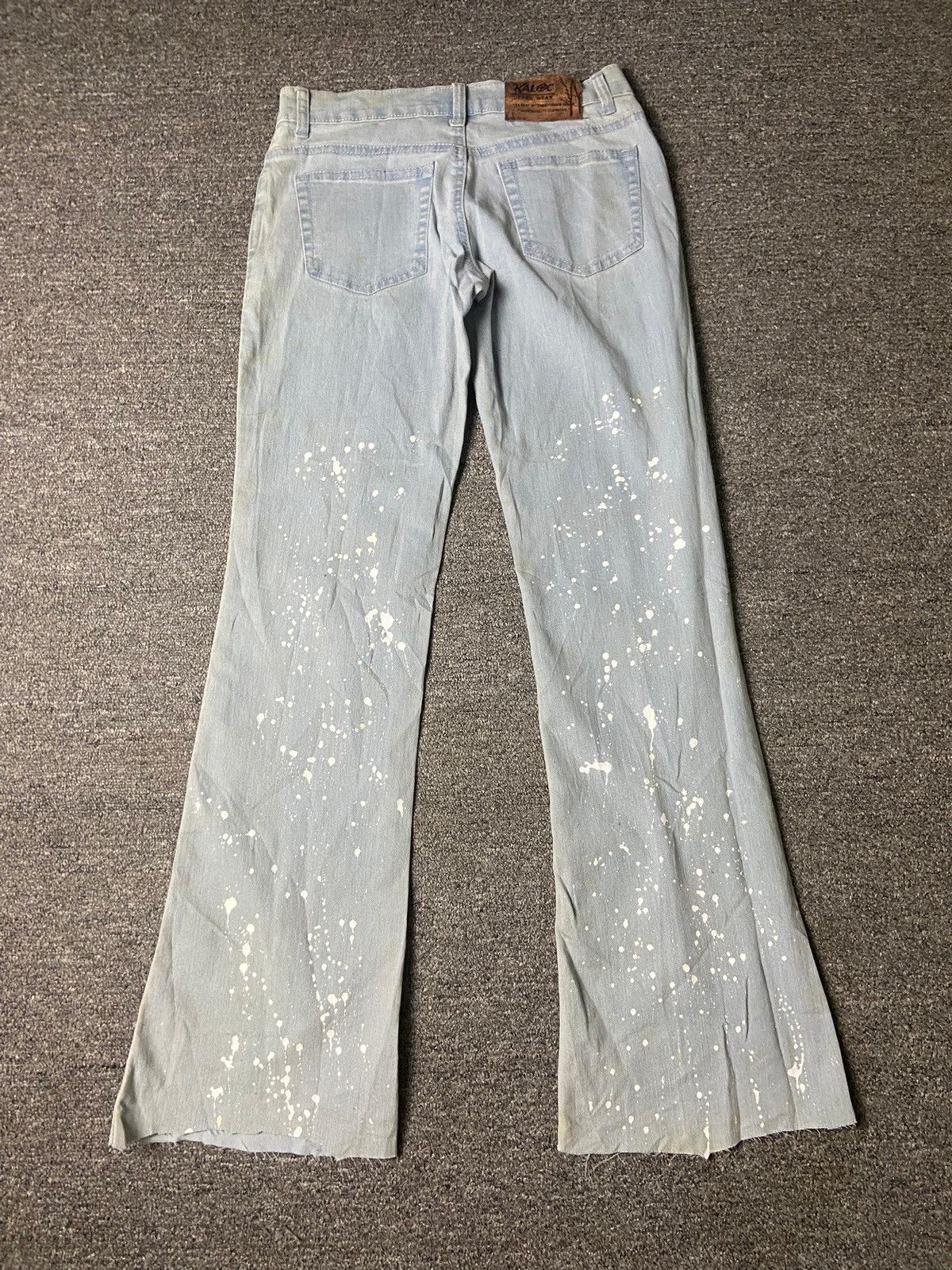 Japanese Brand KALOC x Yonbino Flare Jeans with Paint Splatter (165) Size 28" / US 6 / IT 42 - 5 Thumbnail