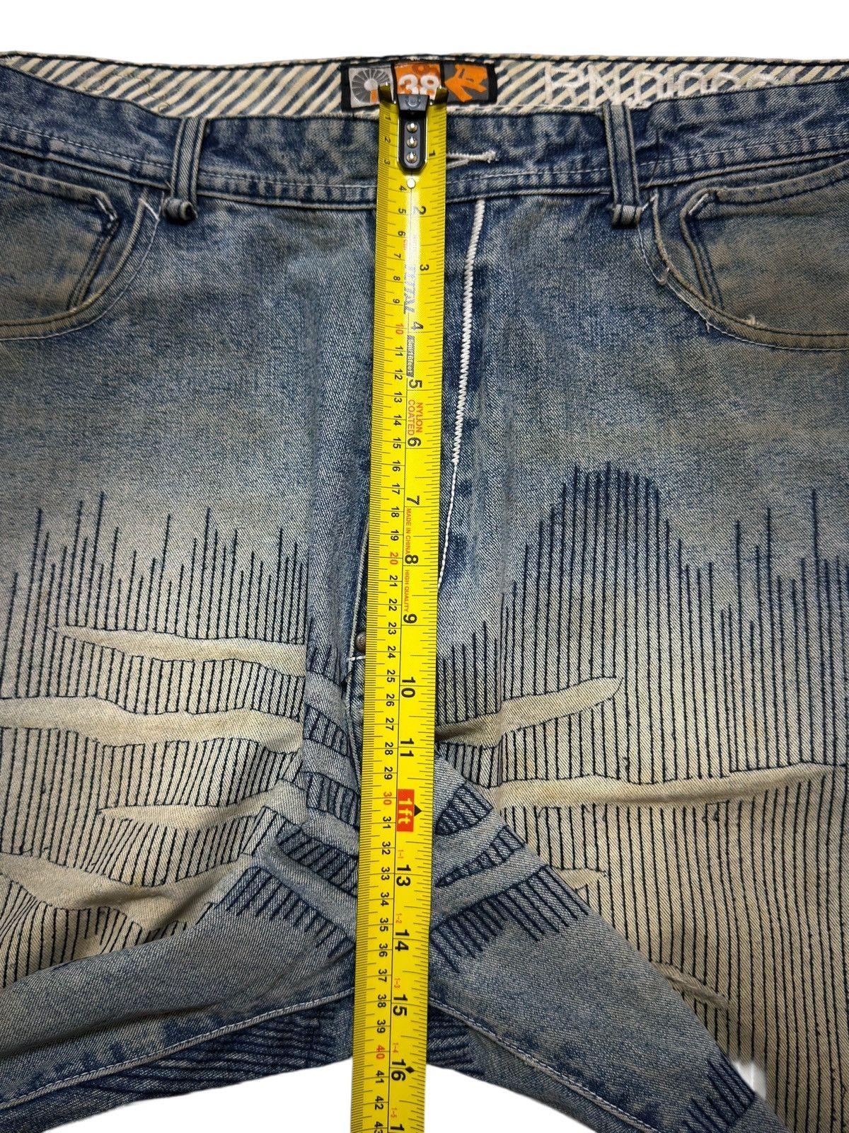 Akademiks Vintage Y2K Akademiks Faded Wash Boro Sashiko Wide Leg Baggy Size US 38 / EU 54 - 14 Thumbnail