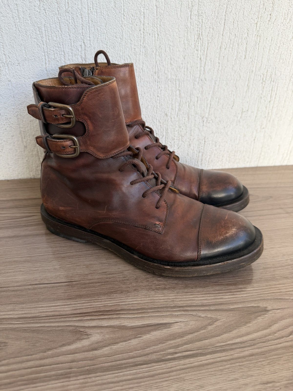 Gucci officer double buckle military boots Size US 8 / EU 41 - 3 Thumbnail