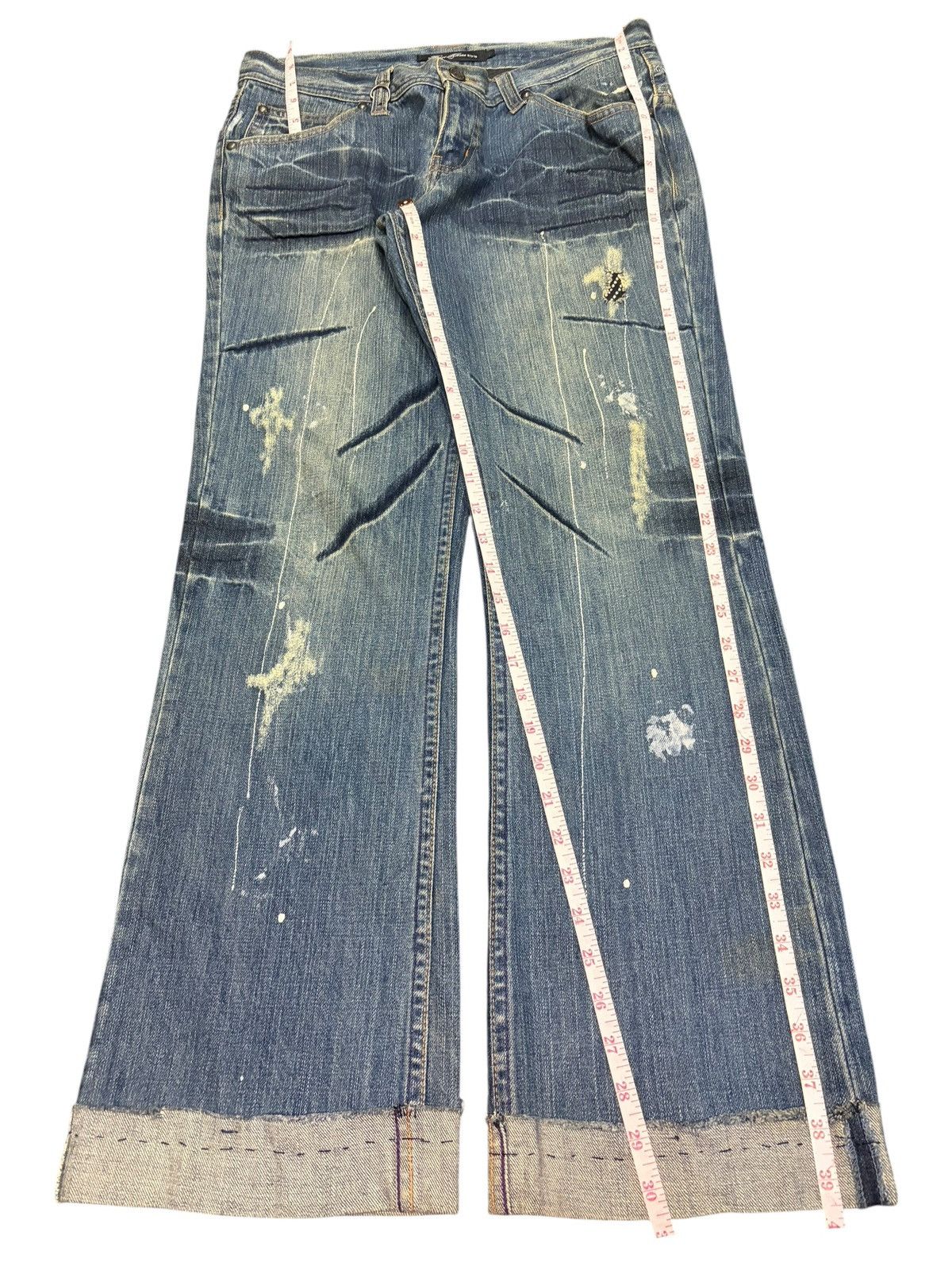 Hysteric Glamour Vintage Japanese Brand Bleach Distress Flare Jeans Size 31" - 6 Thumbnail