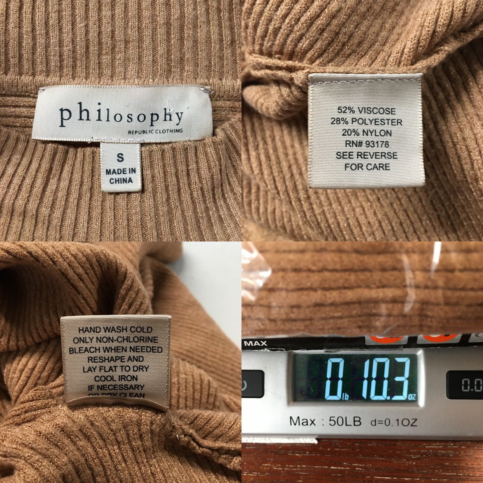 Vintage Philosophy Shirt Womens S Brown Mock Neck Long Sleeve Pullover Knitted Poncho Sweater Top Casual Workwear Size S / US 4 / IT 40 - 10 Thumbnail