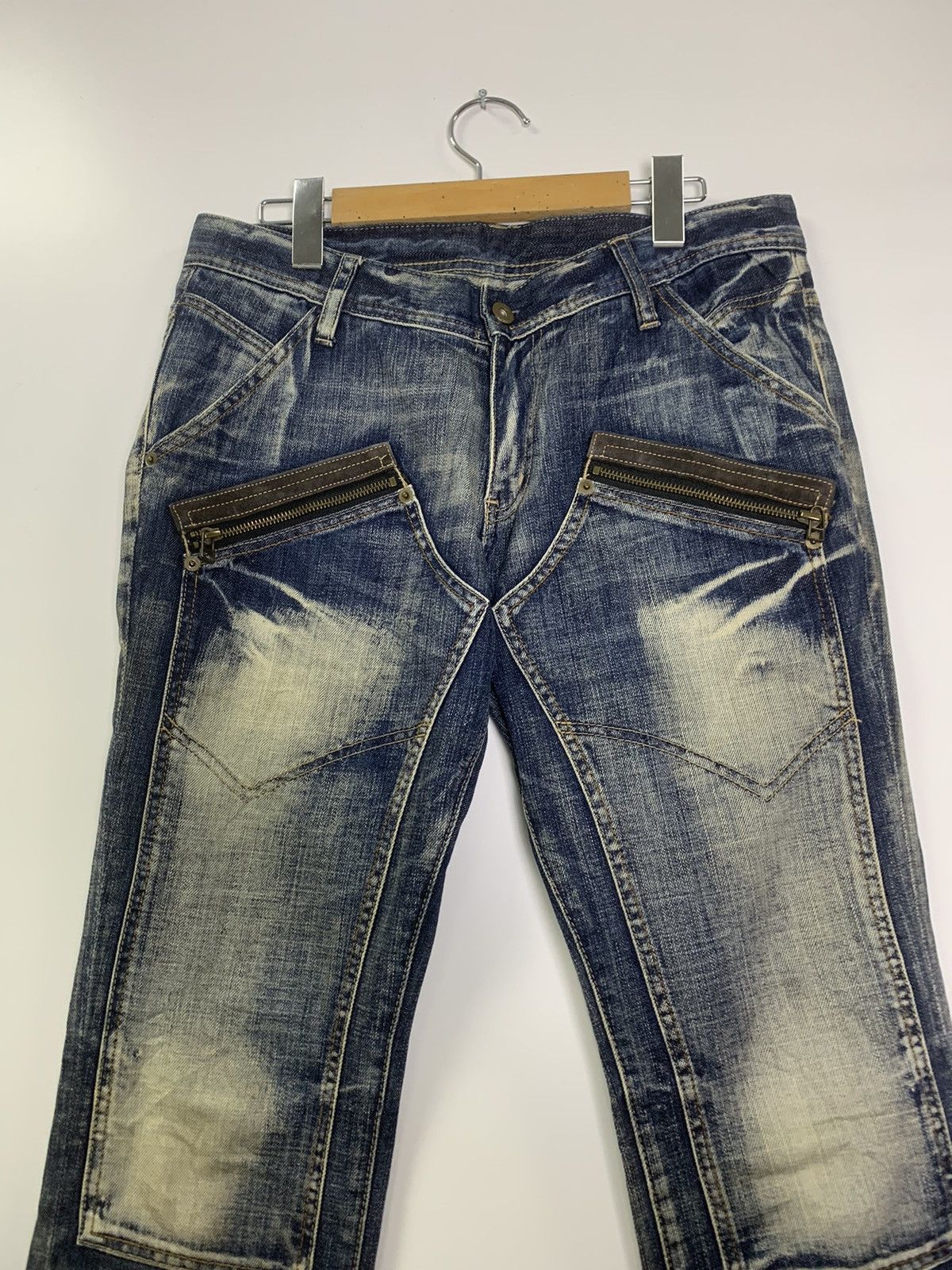 Michel Klein × Vintage Vintage distress jeans Size US 34 / EU 50 - 2 Thumbnail