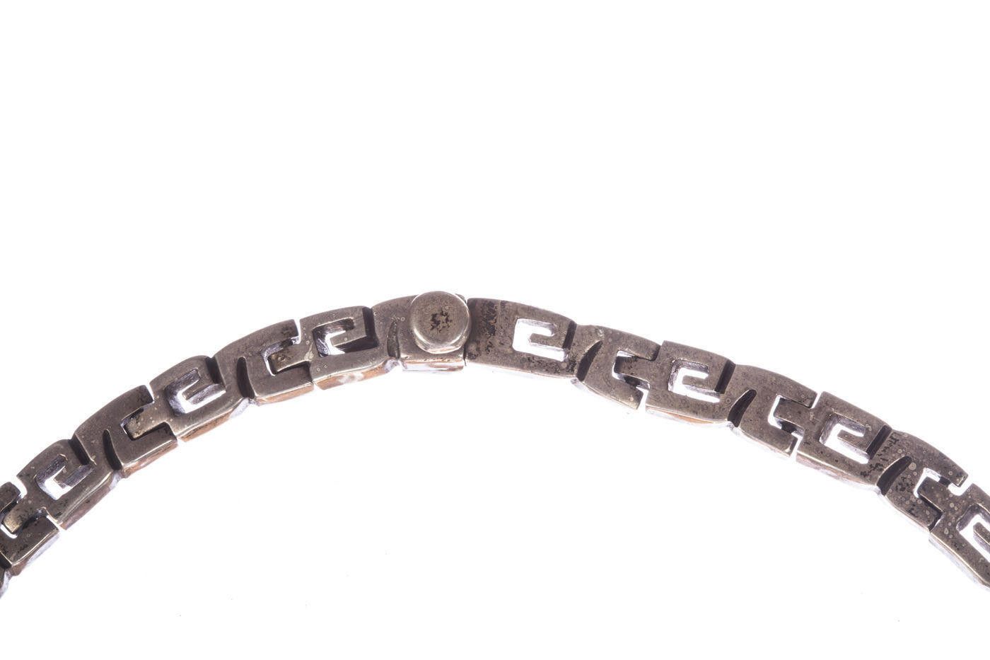 Handmade Mexican Sterling Silver Greek Key Collar Necklace Size ONE SIZE - 4 Thumbnail
