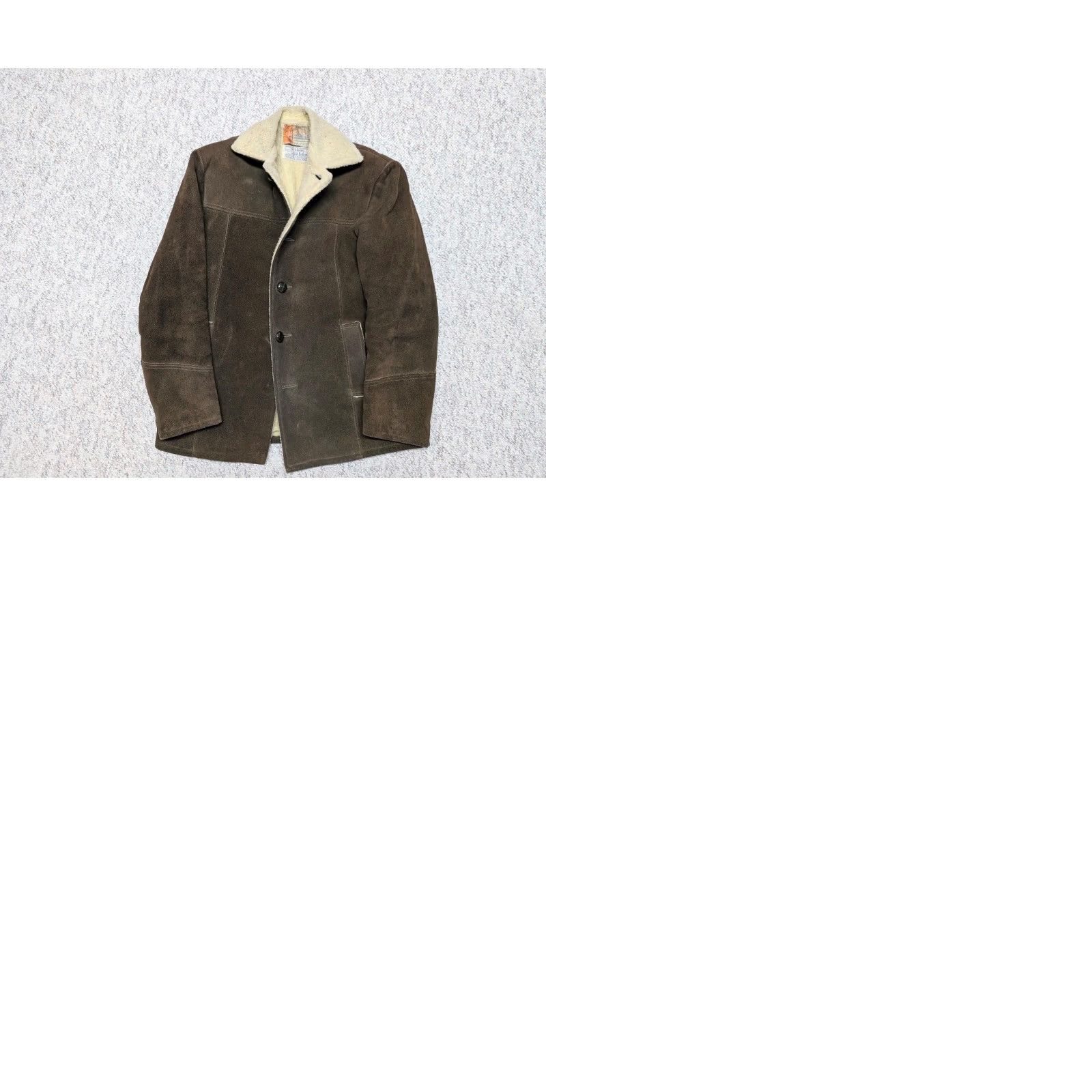 Vintage VINTAGE Penney's suede leather M coat Rancher sherpa WESTERN cowhide Men Adult Brown 1950-60s Size US M / EU 48-50 / 2 - 9 Thumbnail