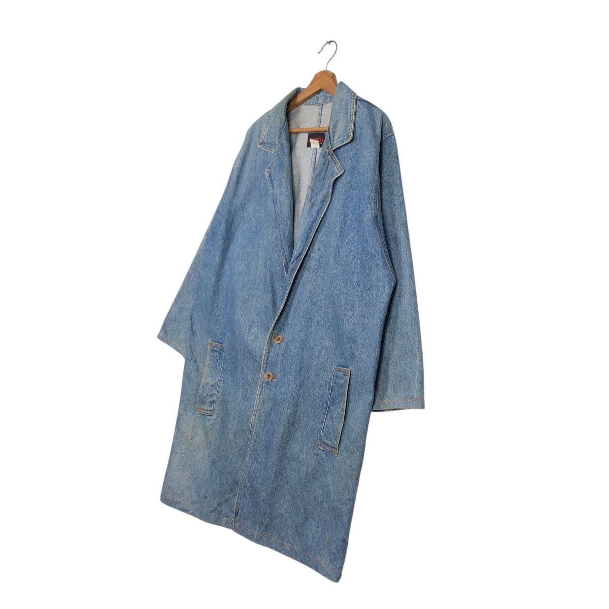 Japanese Brand 📌Vintage Denim Long Jacket Biker Sunbelt Made in Usa Size US M / EU 48-50 / 2 - 3 Thumbnail