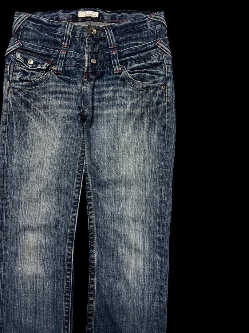 Japanese Brand DOUBLE WAIST Vintage Japanese Mudwash Distressed Slim Jean Size US 29 - 5 Thumbnail