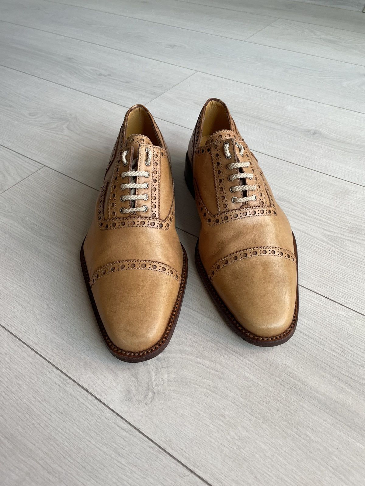 Bruno Magli BRUNO MAGLI SHOES MENS oxford brown dress shoes preppy Size US 7.5 / EU 40-41 - 2 Thumbnail
