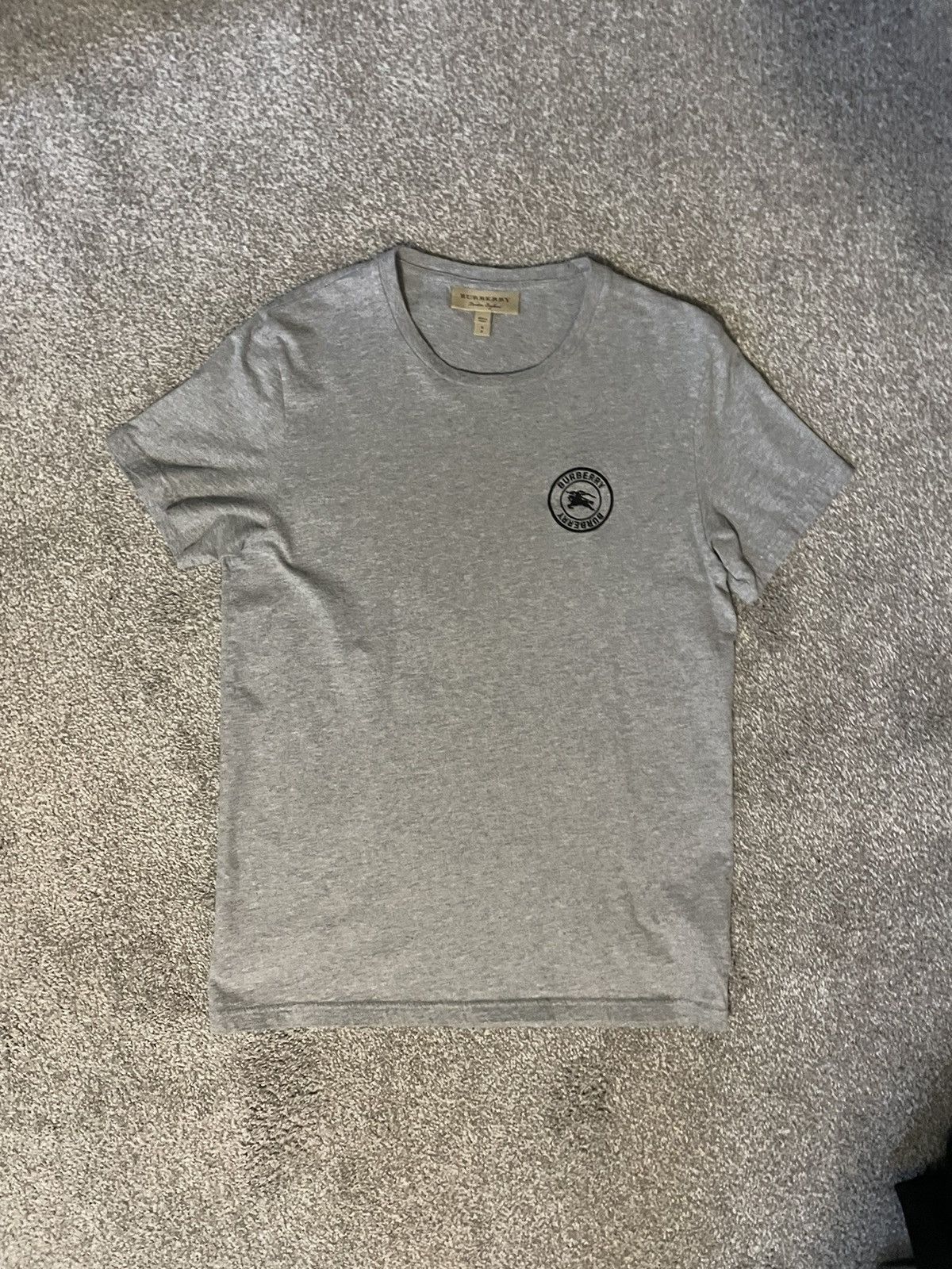 Image of Burberry Logo T-Shirt in Grey, Men's (Size Small)