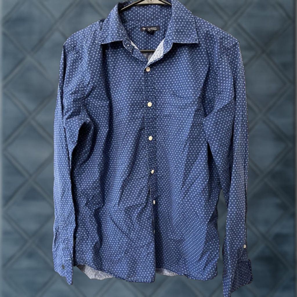 Gap VINTAGE Gap Polka Dot Long Sleeve Button-Up Shirt Adult Small Blue Casual Men’s Size US S / EU 44-46 / 1 - 1 Thumbnail