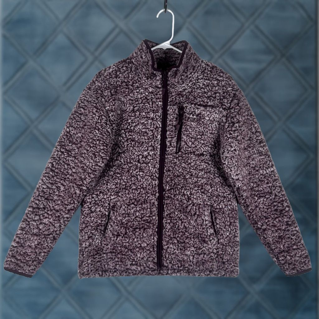 Pinko PINK VS Full Zip Sherpa Fleece Jacket Sweater Womens XS Plum Mock Neck Jacket, Long Sleeve, Solid, Classic Outdoor, Pockets, Regular Fit Size XS / US 0-2 / IT 36-38 - 1 Thumbnail