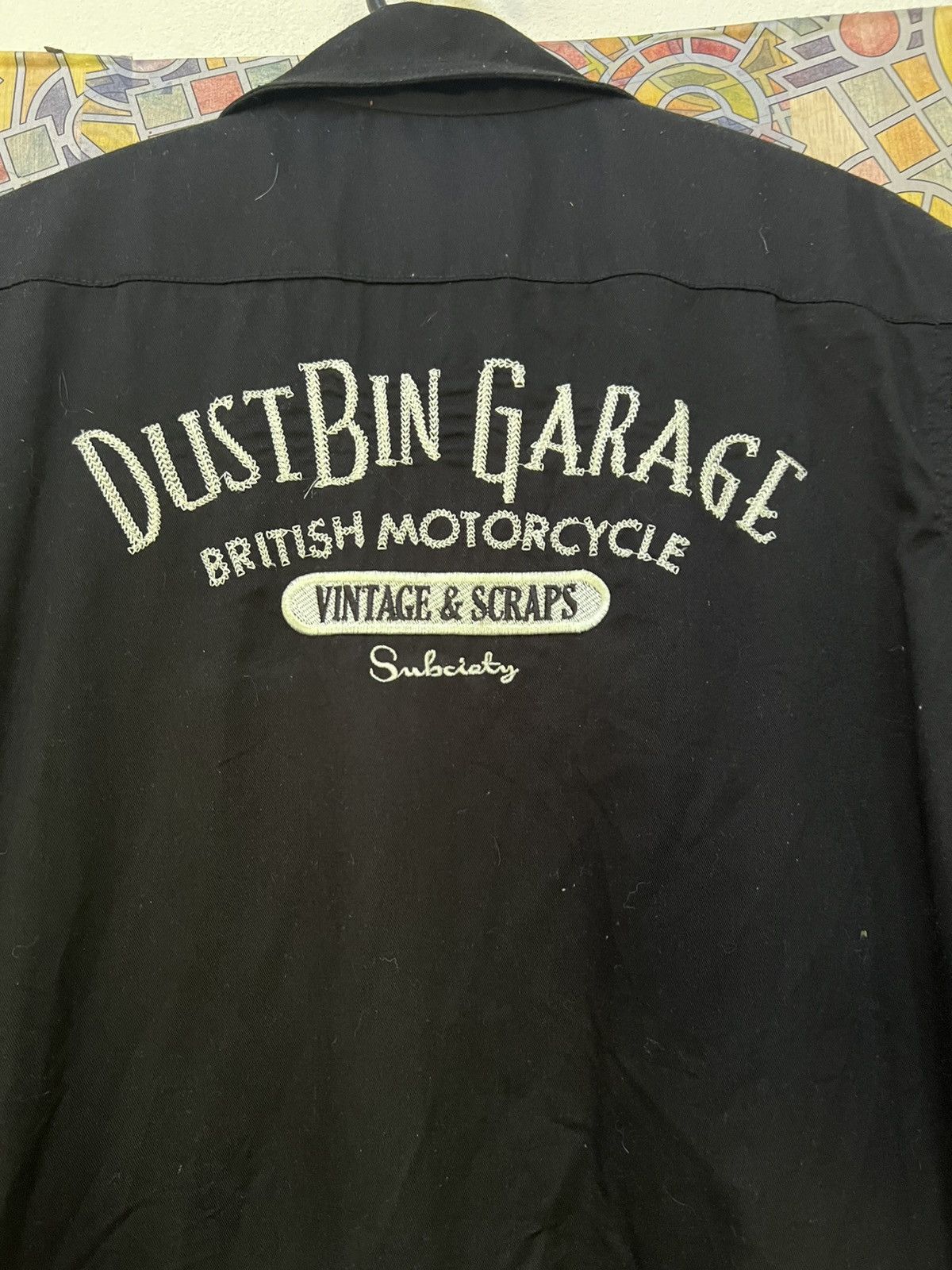 Japanese Brand Subciety Dustbin Garage EmbroideredBritishMotorcycleWorkwear Size US 42 / EU 58 - 7 Thumbnail