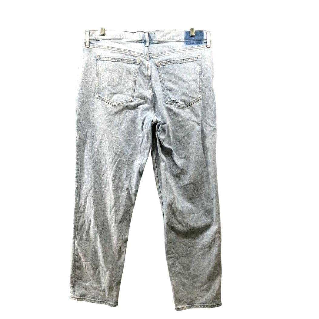 Abercrombie & Fitch Abercrombie & Fitch 90s Straight Low Rise Jean Womens 33 Blue Light Wash Denim Regular 33 Inseam 30.5 in Size 24" / US 00 / IT 34 - 2 Thumbnail