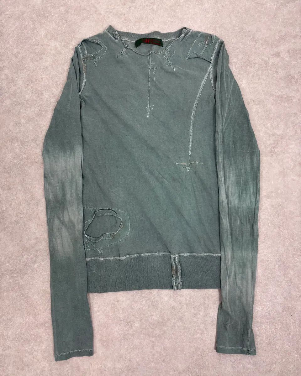 Andrew Mackenzie 2000s Andrew Mackenzie Khaki Reworked Sweater Size US S / EU 44-46 / 1 - 1 Thumbnail