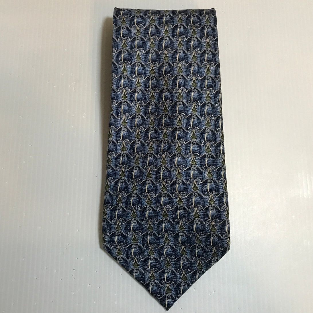Roundtree & Yorke Roundtree & Yorke Geometric Traditional Wide Silk Necktie Size ONE SIZE - 1 Thumbnail