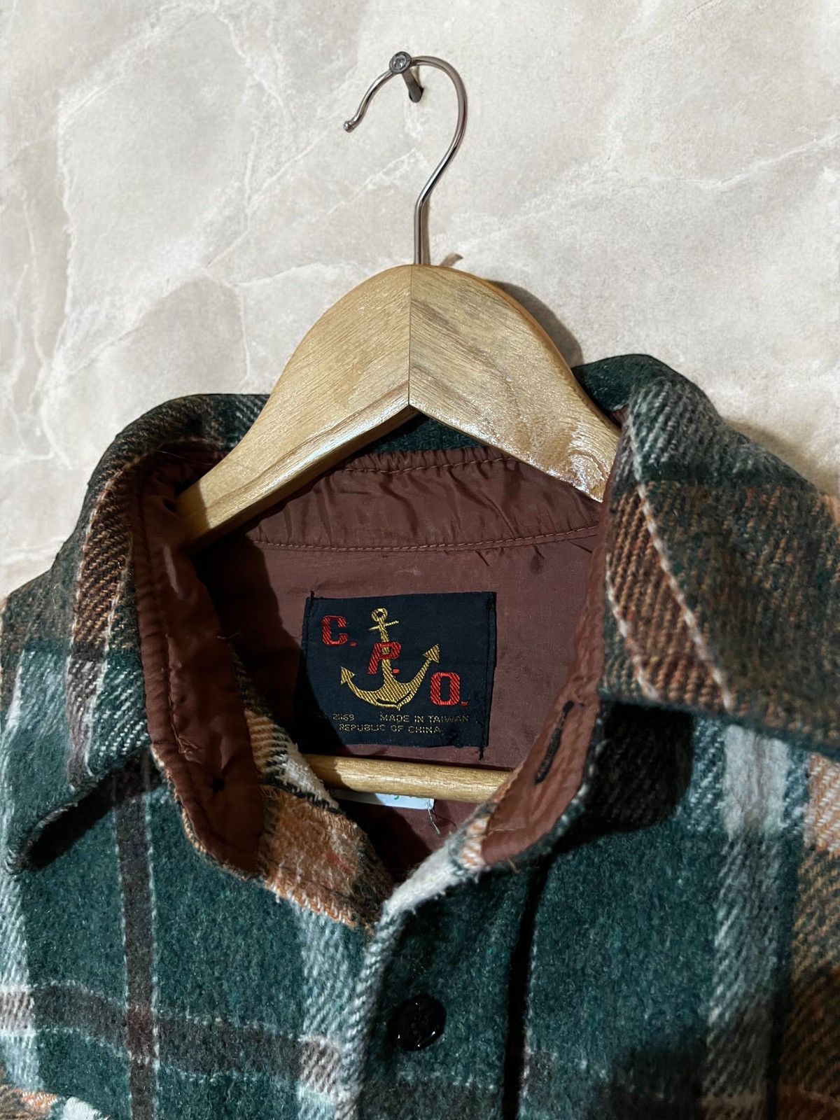 CPO × Vintage C.P.O. Made in Taiwan 80s Vintage Flannel Wool Shirt Jacket Size US M / EU 48-50 / 2 - 2 Thumbnail