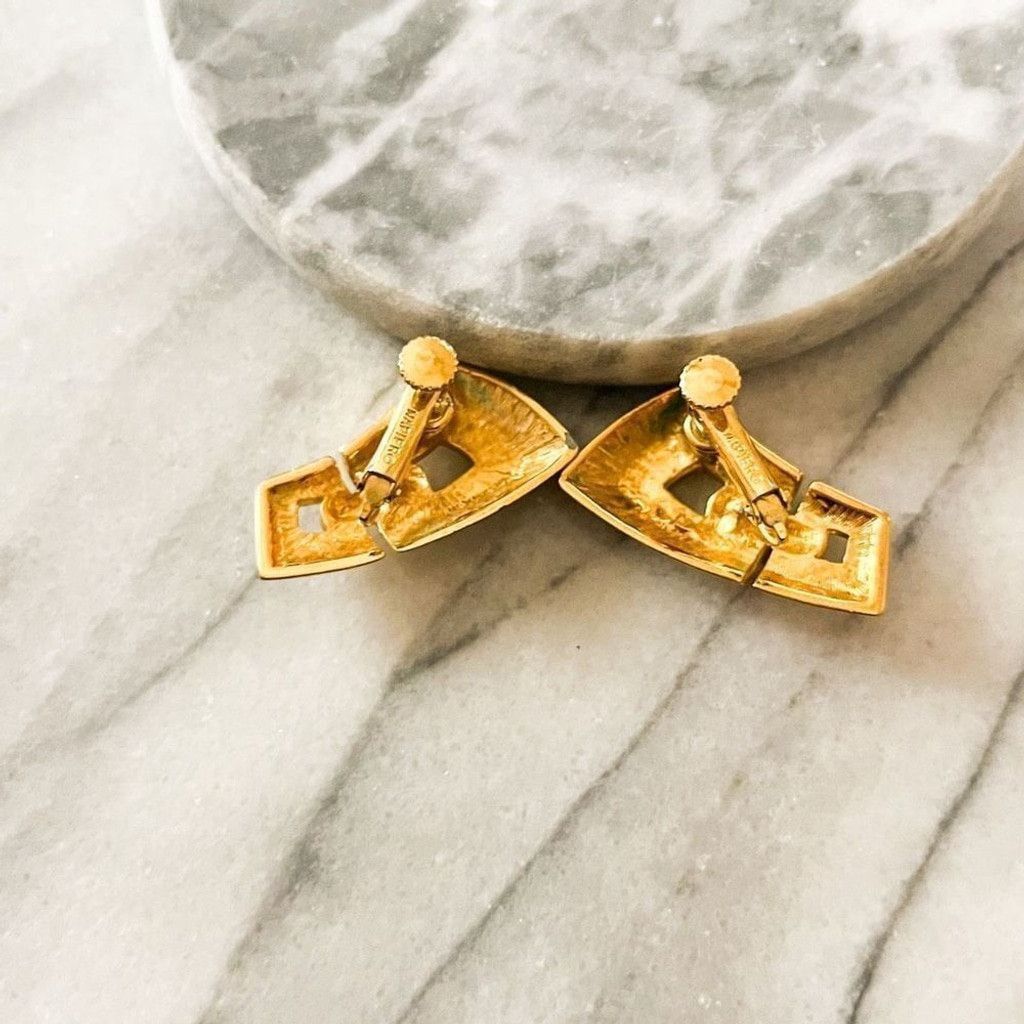 Vintage Vintage Napier Screw Back Earrings Gold Geometric MCM Size ONE SIZE - 4 Thumbnail