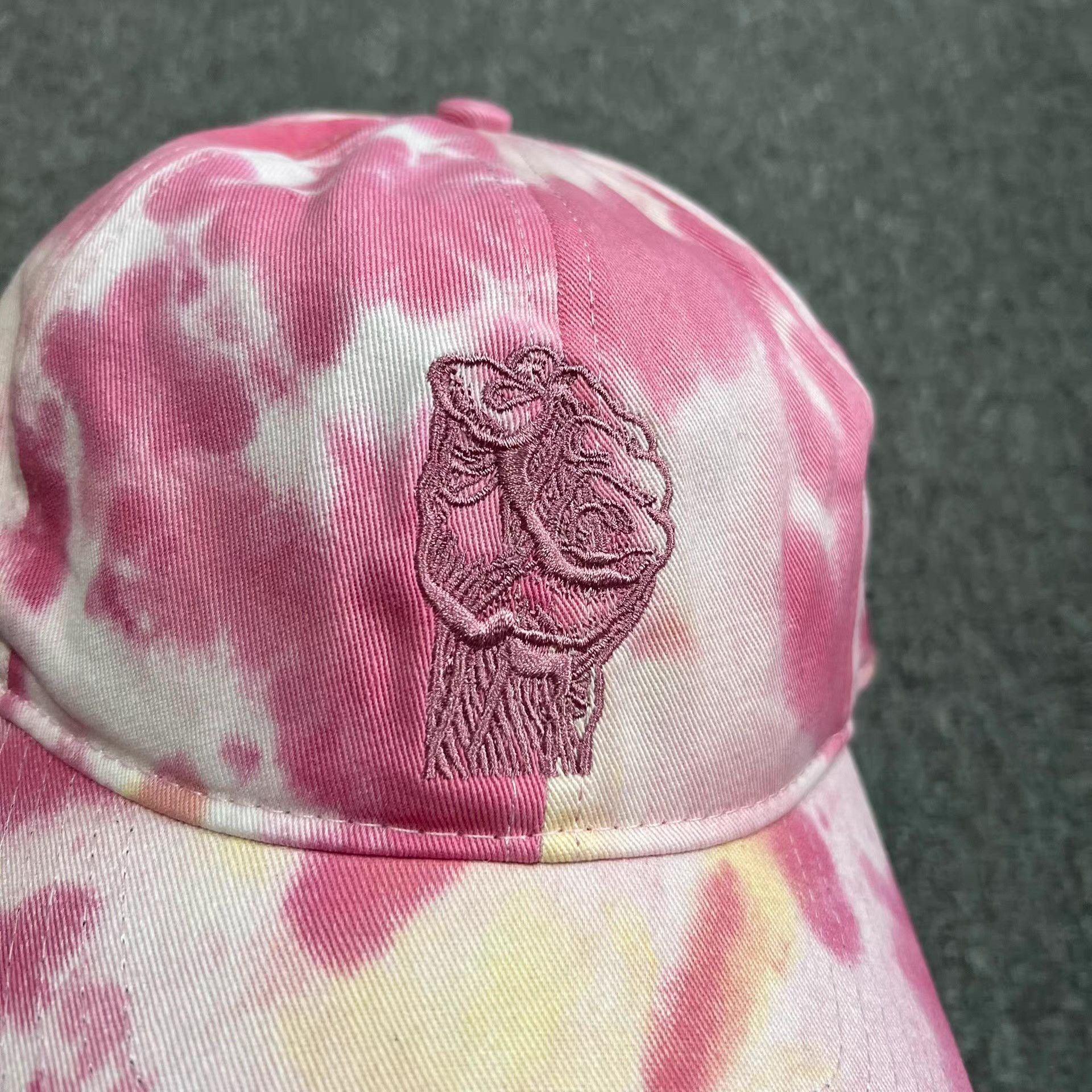 Cross Colours Cross EmbroideredTie-DyeCurved BrimBaseball Cap Visor Q7 Size ONE SIZE - 3 Thumbnail