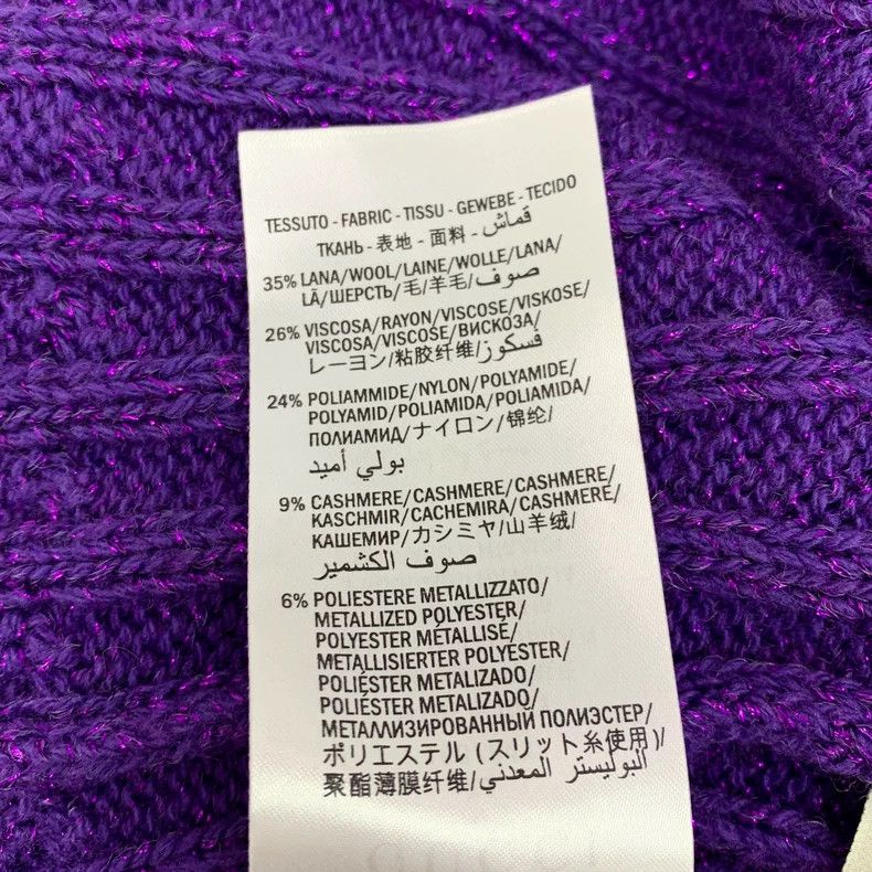 Gucci Gucci Dark purple glitter wool V-neck long-sleeved knitted Size XS / US 0-2 / IT 36-38 - 7 Thumbnail