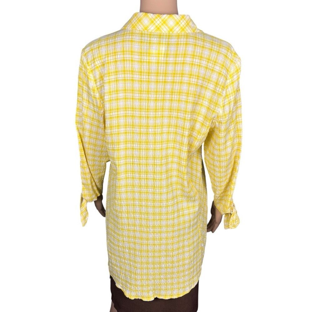 Other New Susan Graver Yarn Dyed Button Front Yellow Plaid Shirt Size S / US 4 / IT 40 - 3 Thumbnail