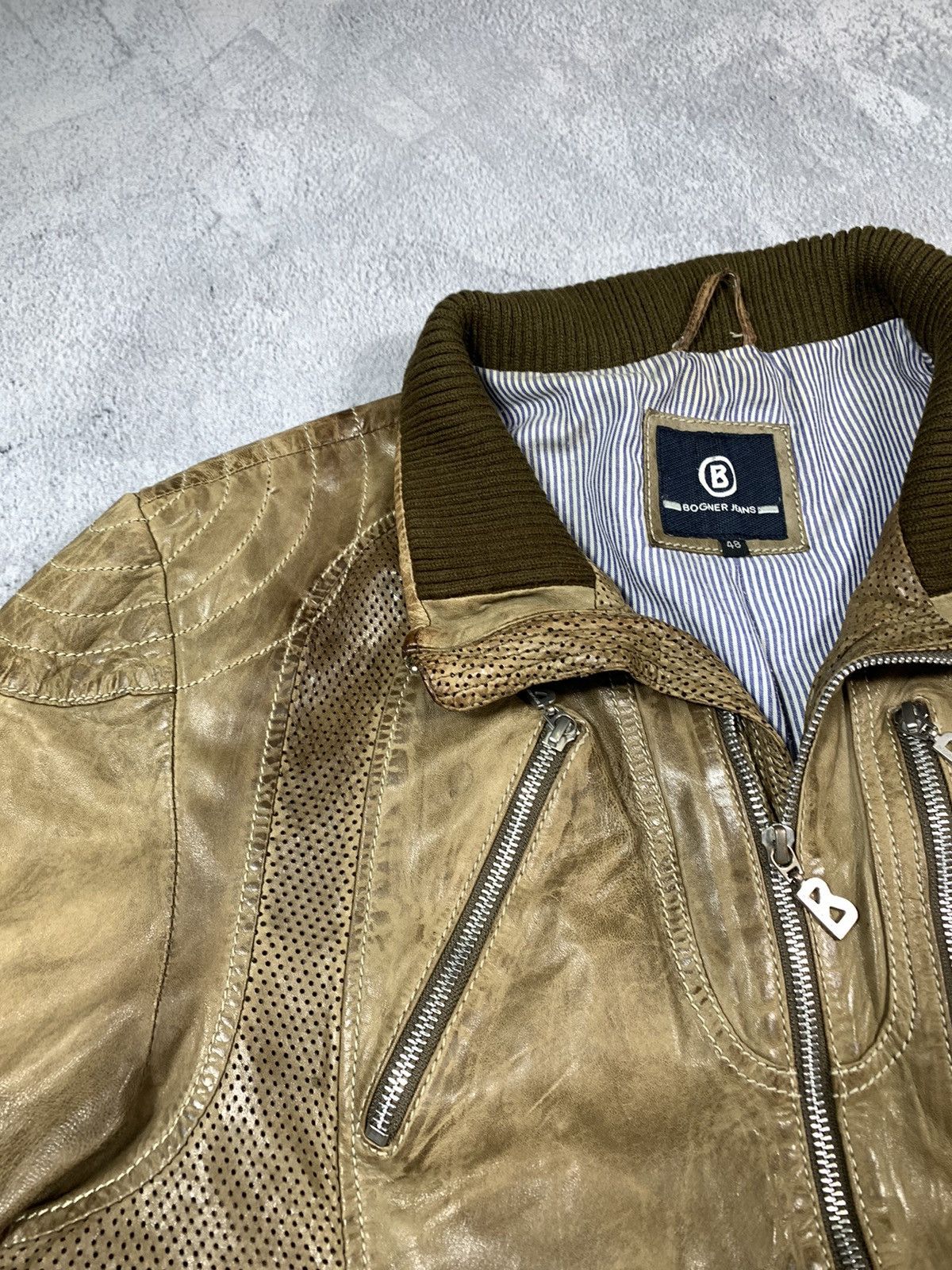 Bogner × Leather × Vintage Vintage Y2K Bogner Leather aviator flight Jacket military 48 Size US M / EU 48-50 / 2 - 5 Thumbnail
