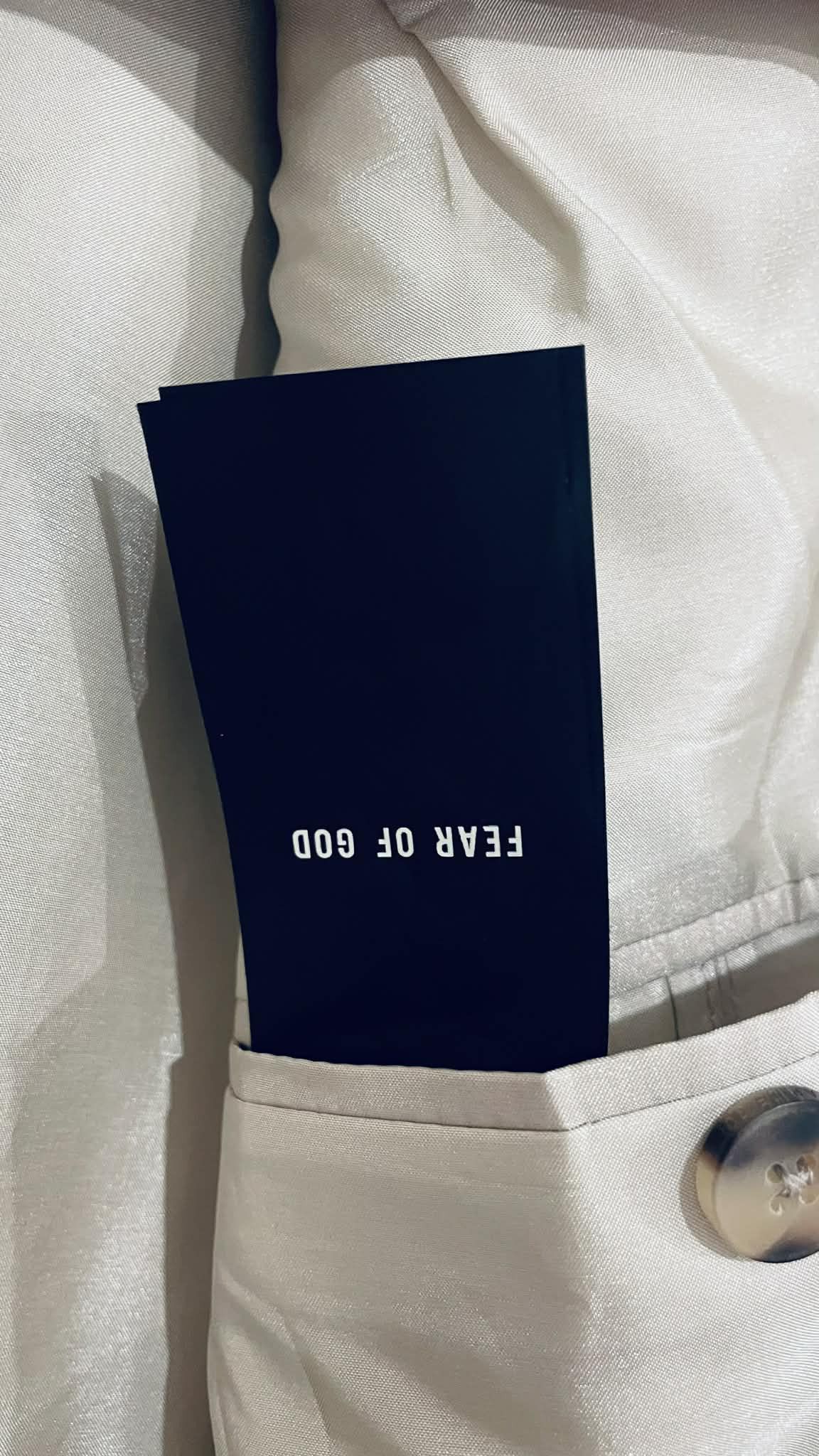 Fear of God FOG Beige Eternal Lapelless Jacket Size 38R - 6 Thumbnail
