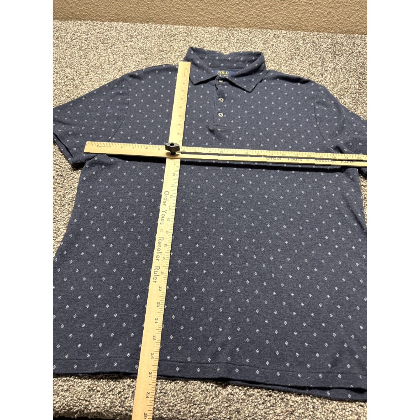 Polo Ralph Lauren **Polo Ralph Lauren Mens Large Geometric Print Blue Shirt** User: **Polo Ralph Lauren Mens Large Geometric Blue Shirt** Size US L / EU 52-54 / 3 - 5 Thumbnail