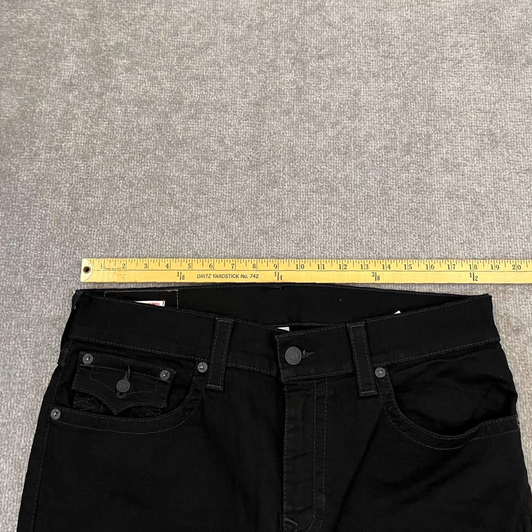 True Religion TRUE RELIGION Jeans Mens 36x32 Black Rocco Relaxed 5-Pocket Skinny Denim Pants Size US 36 / EU 52 - 5 Thumbnail