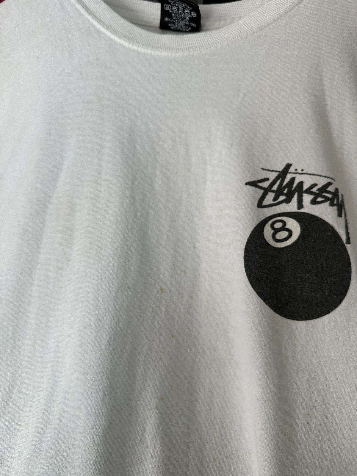 Stussy Y2K Stussy 8Ball Thrashed T-Shirt Big Logo Rare White Tee Size US L / EU 52-54 / 3 - 19 Thumbnail