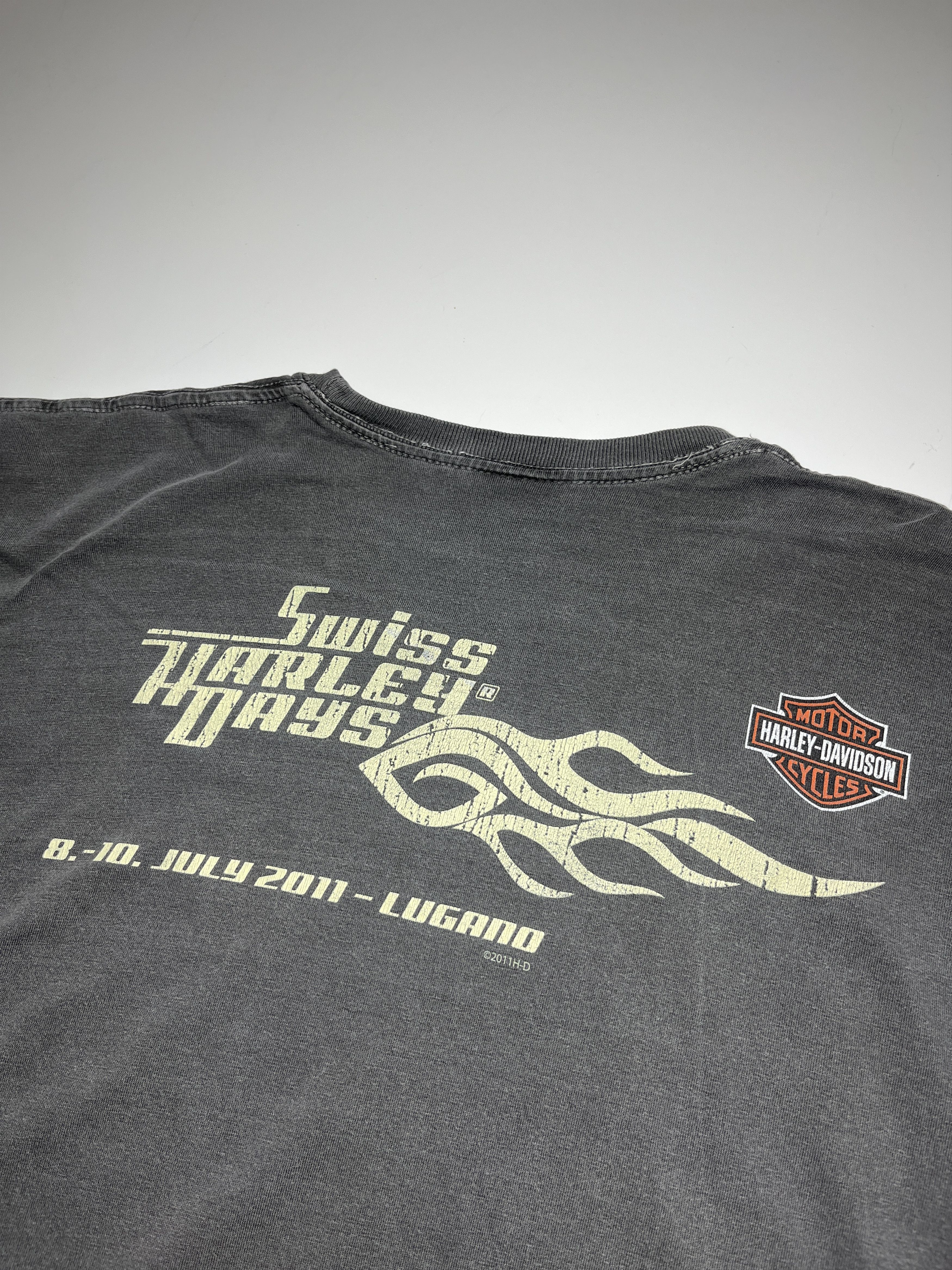 Harley Davidson Harley Davidson Swiss Harley Days 2011 Garment Dyed T-Shirt Size US XXL / EU 58 / 5 - 8 Thumbnail
