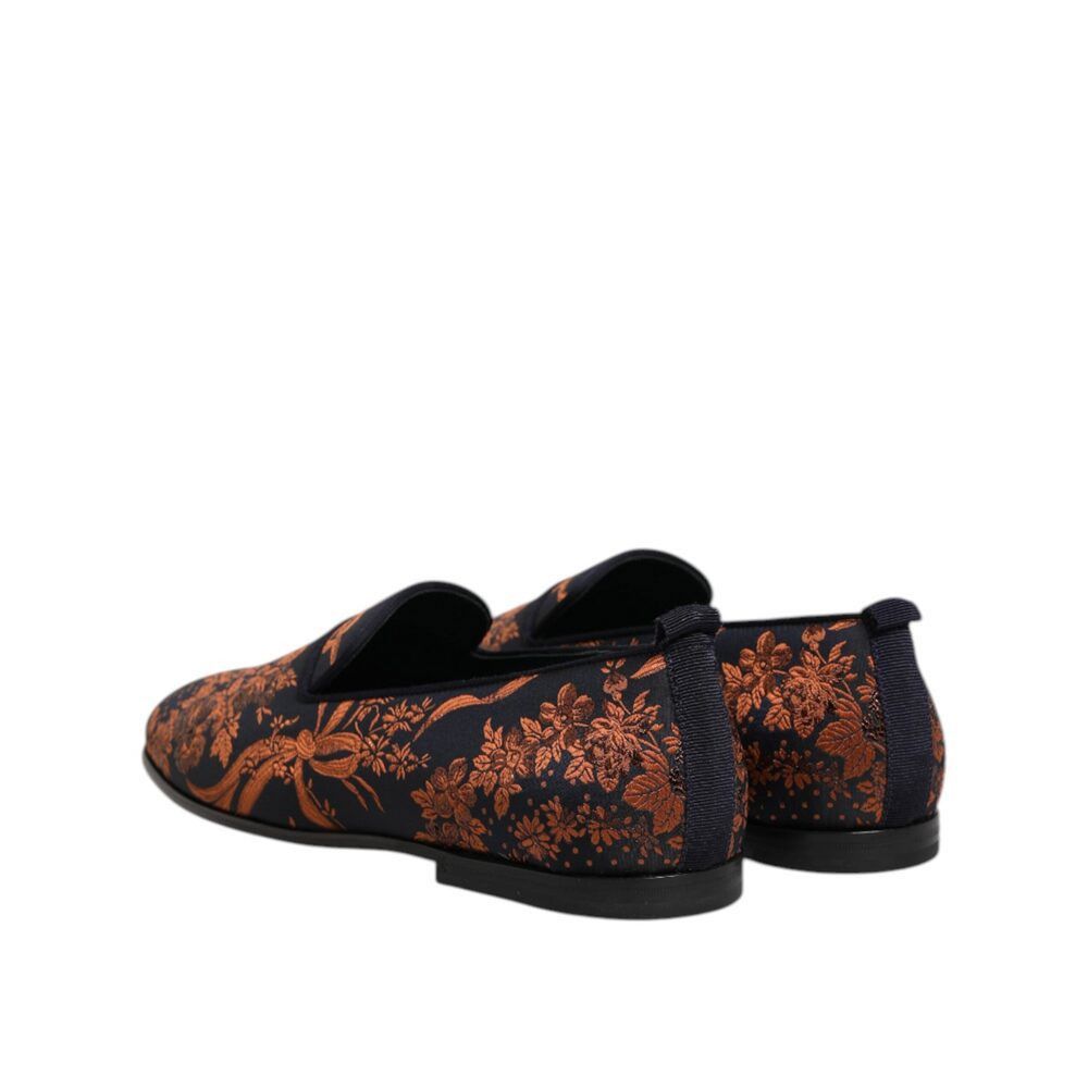 Dolce & Gabbana Dolce & Gabbana Black Jacquard Polyester Slip On Loafers Sho Size US 9 / EU 42 - 5 Thumbnail