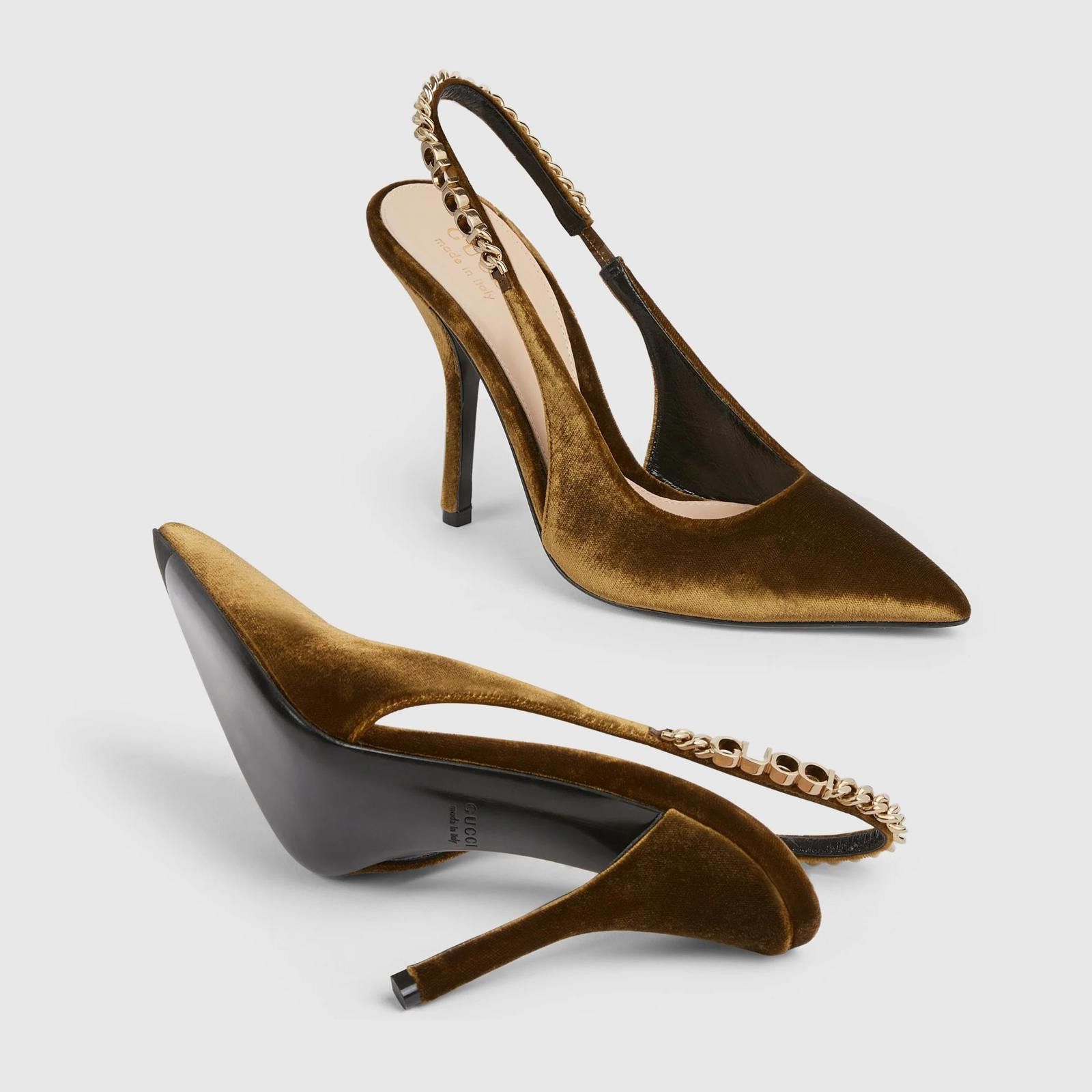 Gucci Gucci Signoria Velvet Slingback Pumps Size US 5 / IT 35 - 3 Thumbnail
