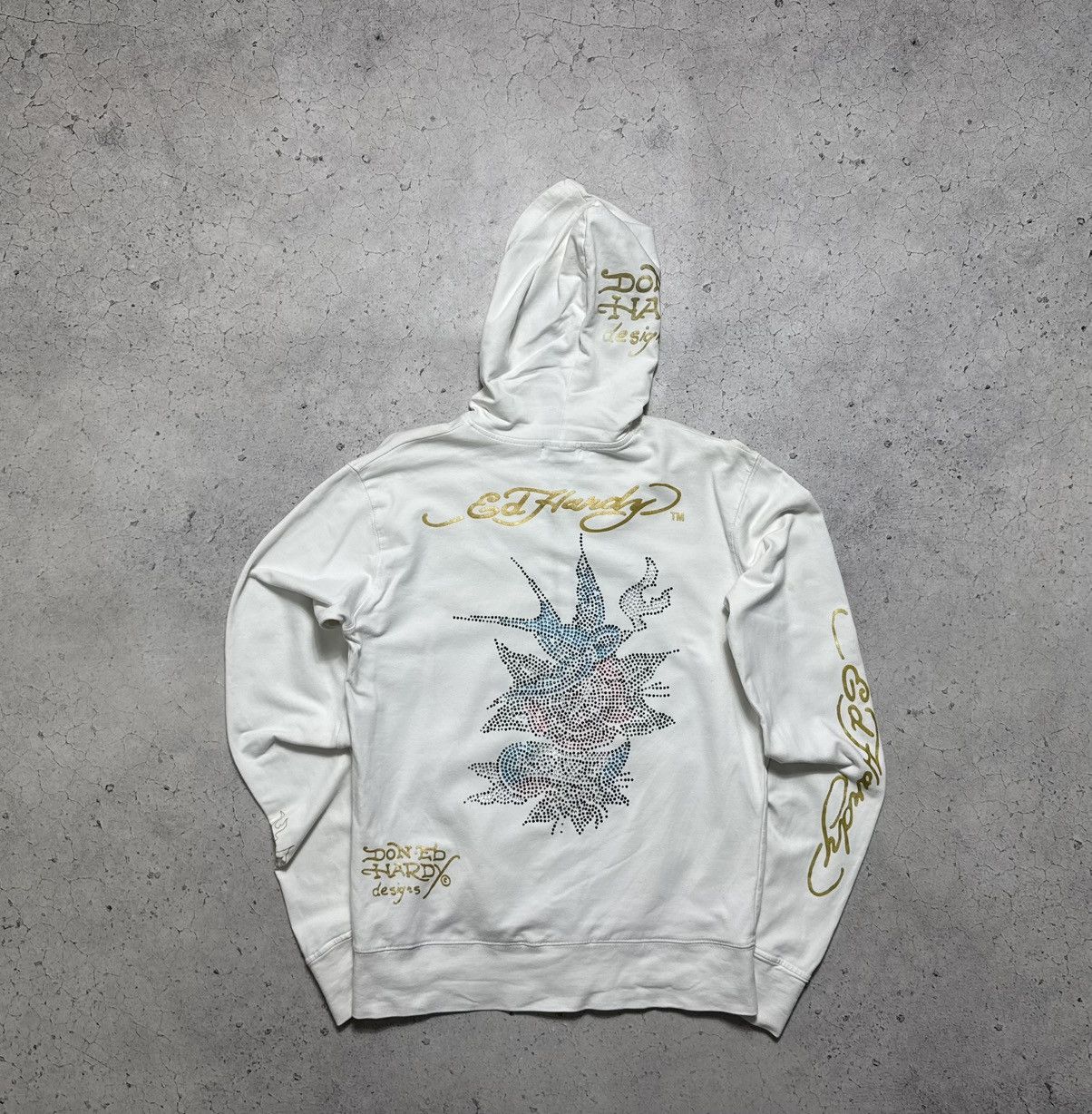 Ed Hardy Ed Hardy by Christian Audigier Women’s Full Zip Hoodie White Size XL / US 12-14 / IT 48-50 - 8 Thumbnail
