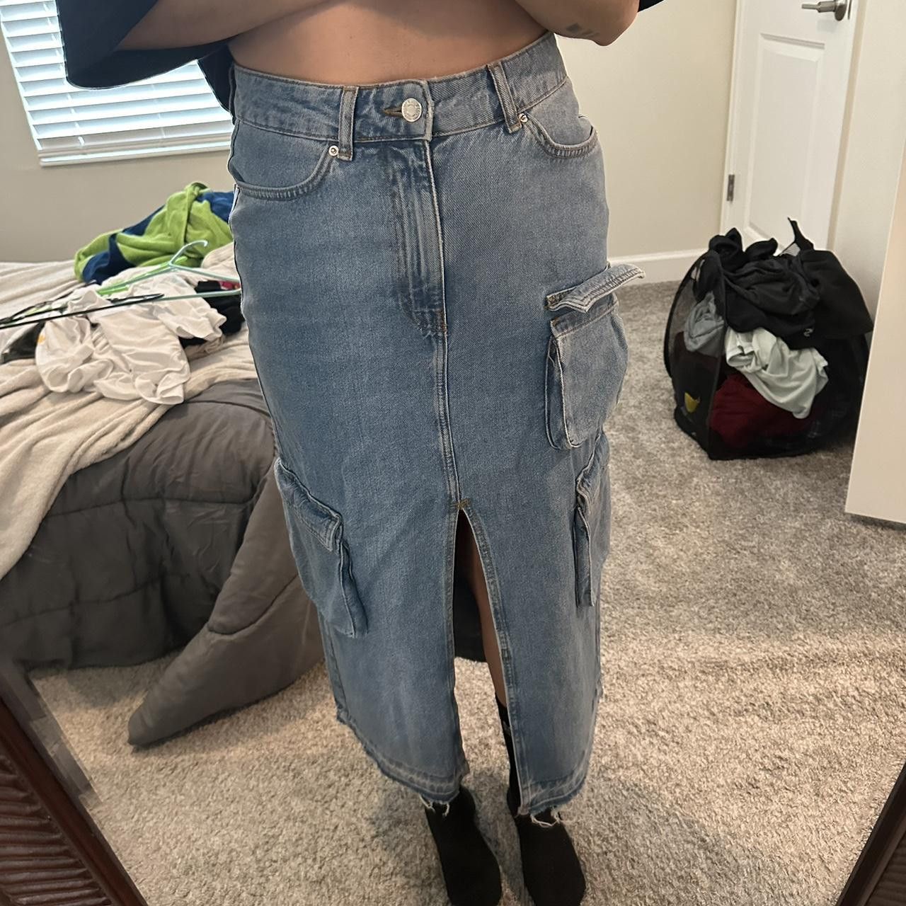 Bershka Bershka Cargo Denim Skirt Size 27" / US 4 / IT 40 - 3 Thumbnail