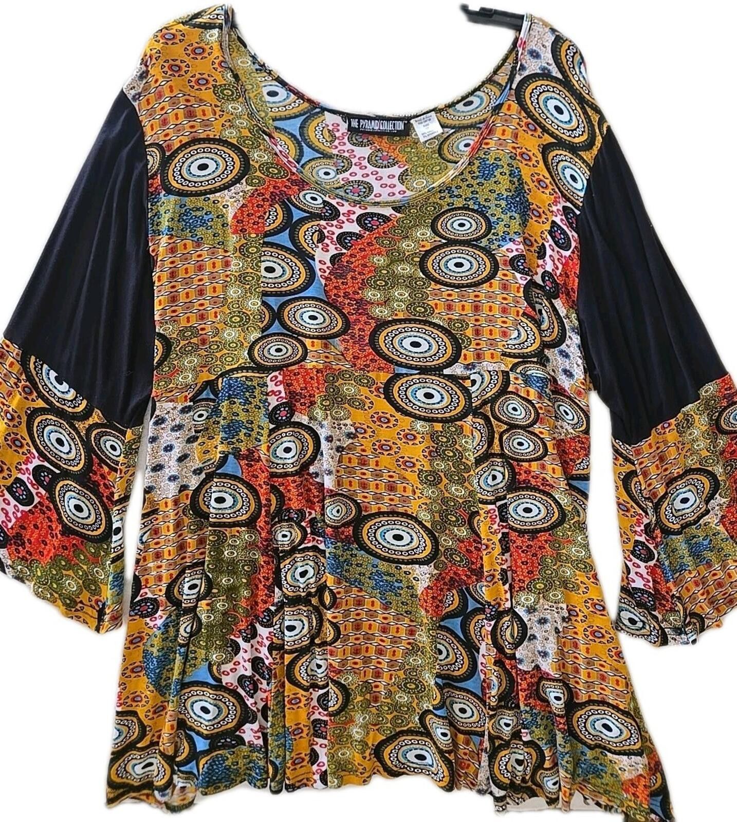 Other Pyramid Collection 3X Boho Hippie Tunic Top Multicolor NEW Size 3XL / US 20-22 - 1 Thumbnail