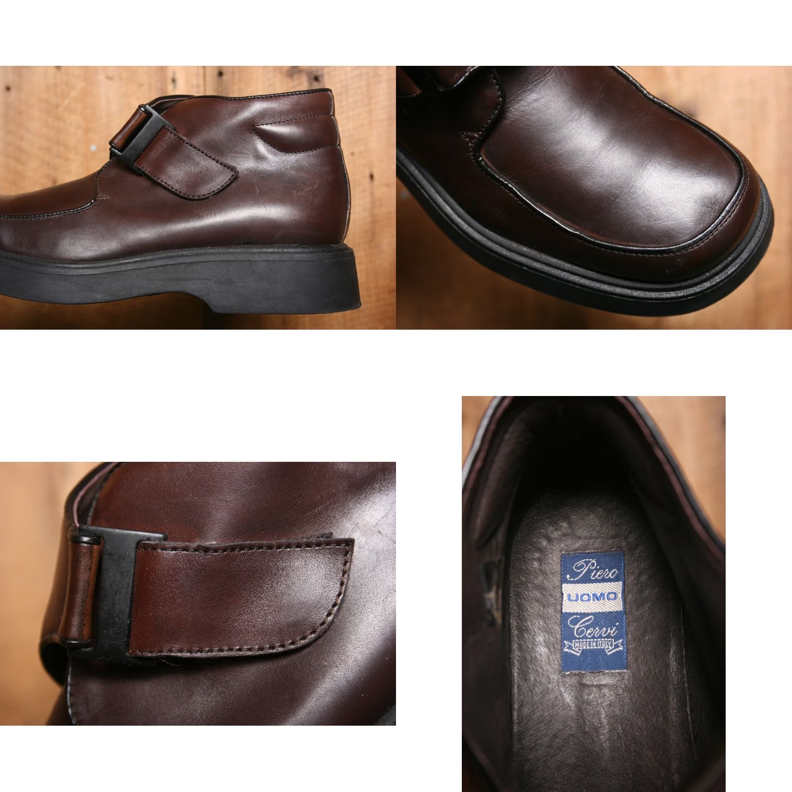 Vintage VINTAGE PIERO CERVI Brown Leather Chunky Monk Strap Boots SHOE 41 ≈ US 8.5 Mens Leather Upper Size US 9 / EU 42 - 8 Thumbnail
