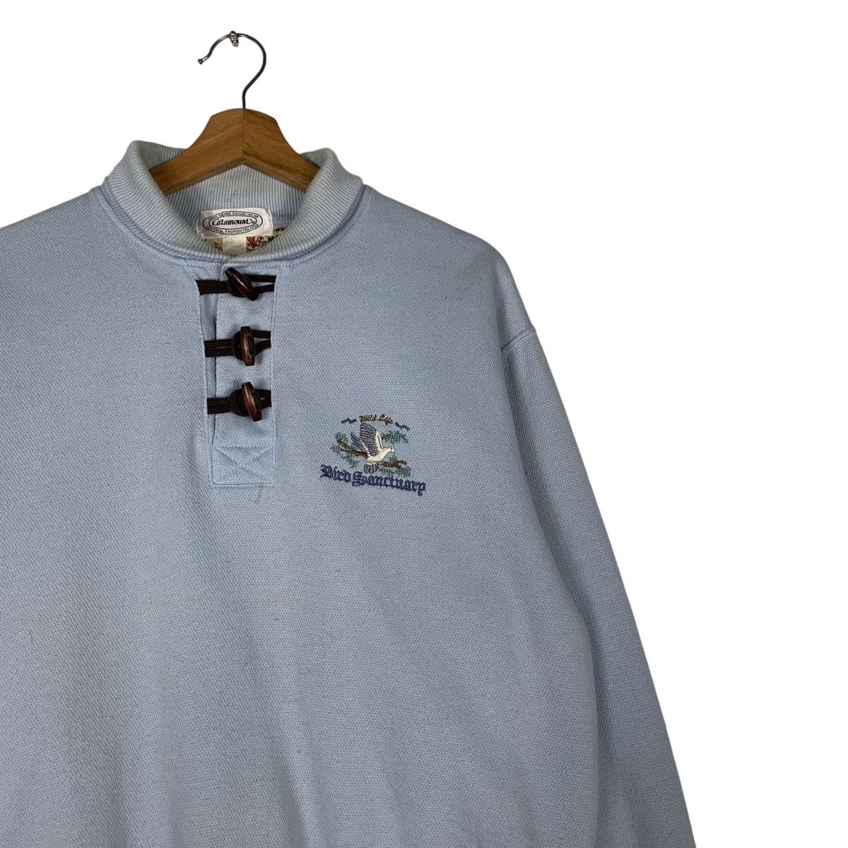 Vintage CATAMOUNT Bird Sanctuary Logo Polo Sweatshirt #1414-C64 Size US L / EU 52-54 / 3 - 5 Thumbnail