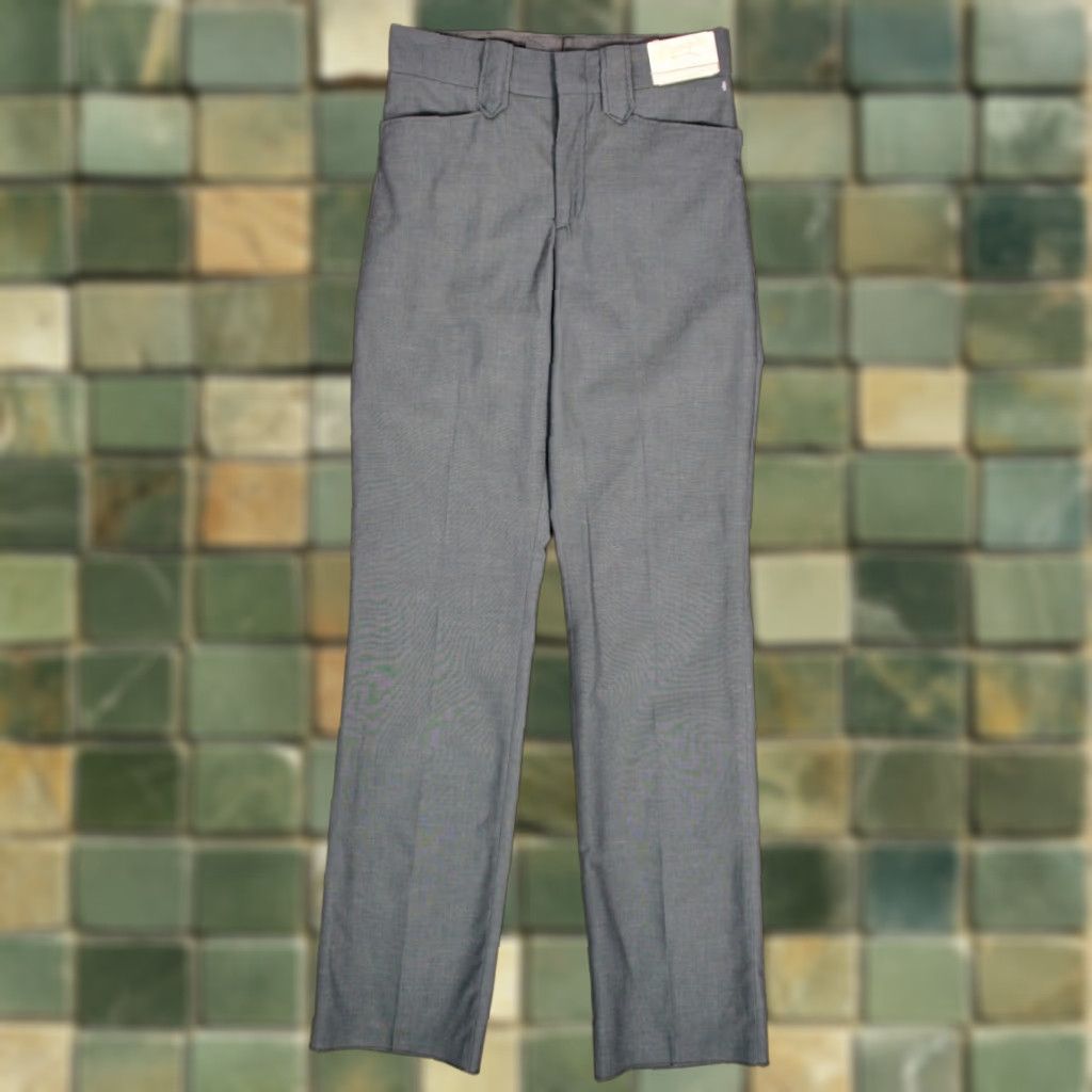 Wrangler VINTAGE Wrangler Western Pants Mens 29x35 Slate Grey 60s 70s NOS Cotton Polyester Blend 1960s 1970s Size US 29 - 1 Thumbnail