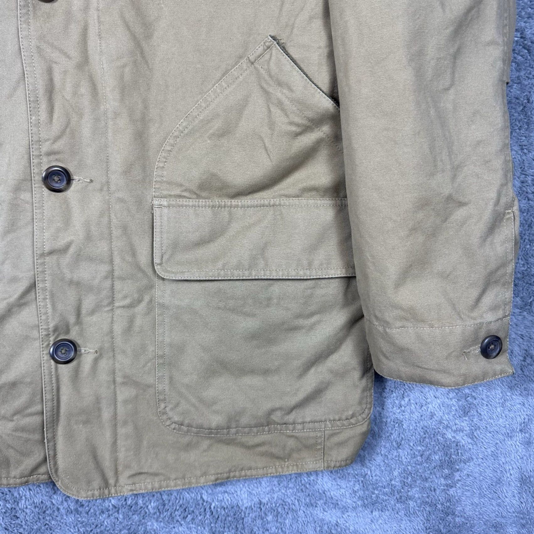 Gap VINTAGE Gap Jacket Mens L Canvas Chore Coat Quilted Utility Corduroy Cuff Collar Leather? Size US L / EU 52-54 / 3 - 3 Thumbnail