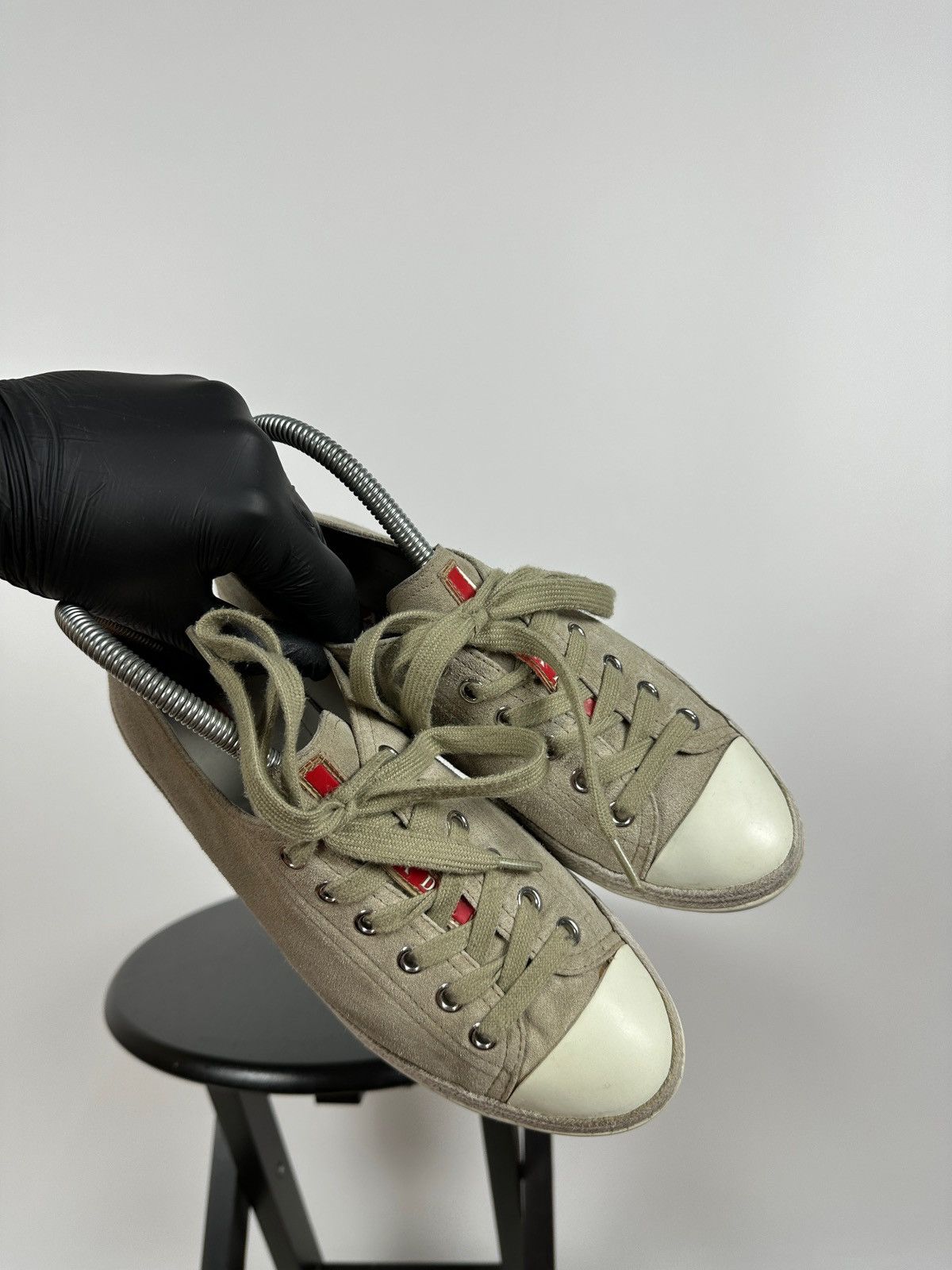 Prada Prada Suede Low Tops Red Tab Linea Rossa Trainers Sneakers Size US 8.5 / IT 38.5 - 12 Thumbnail