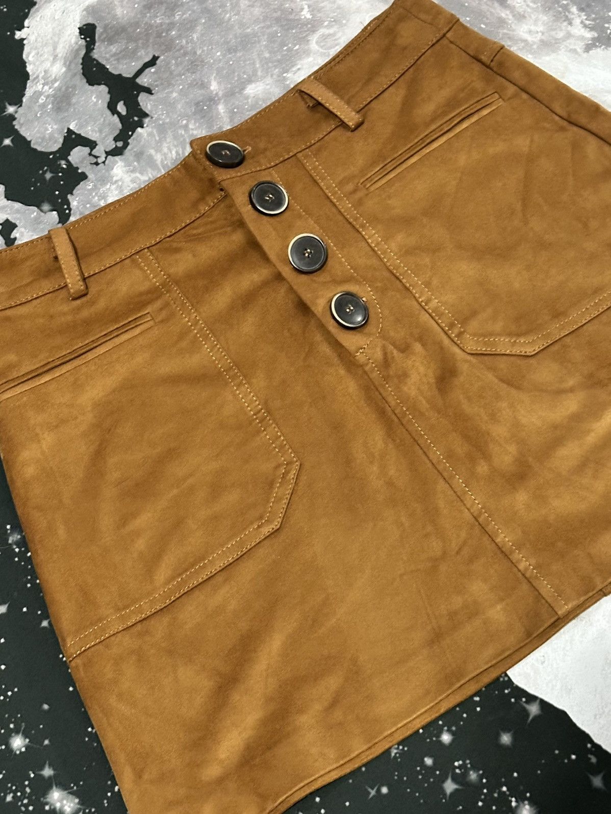 Zara Zara Trf Collection Faux Suede Skirt Size 27" / US 4 / IT 40 - 3 Thumbnail