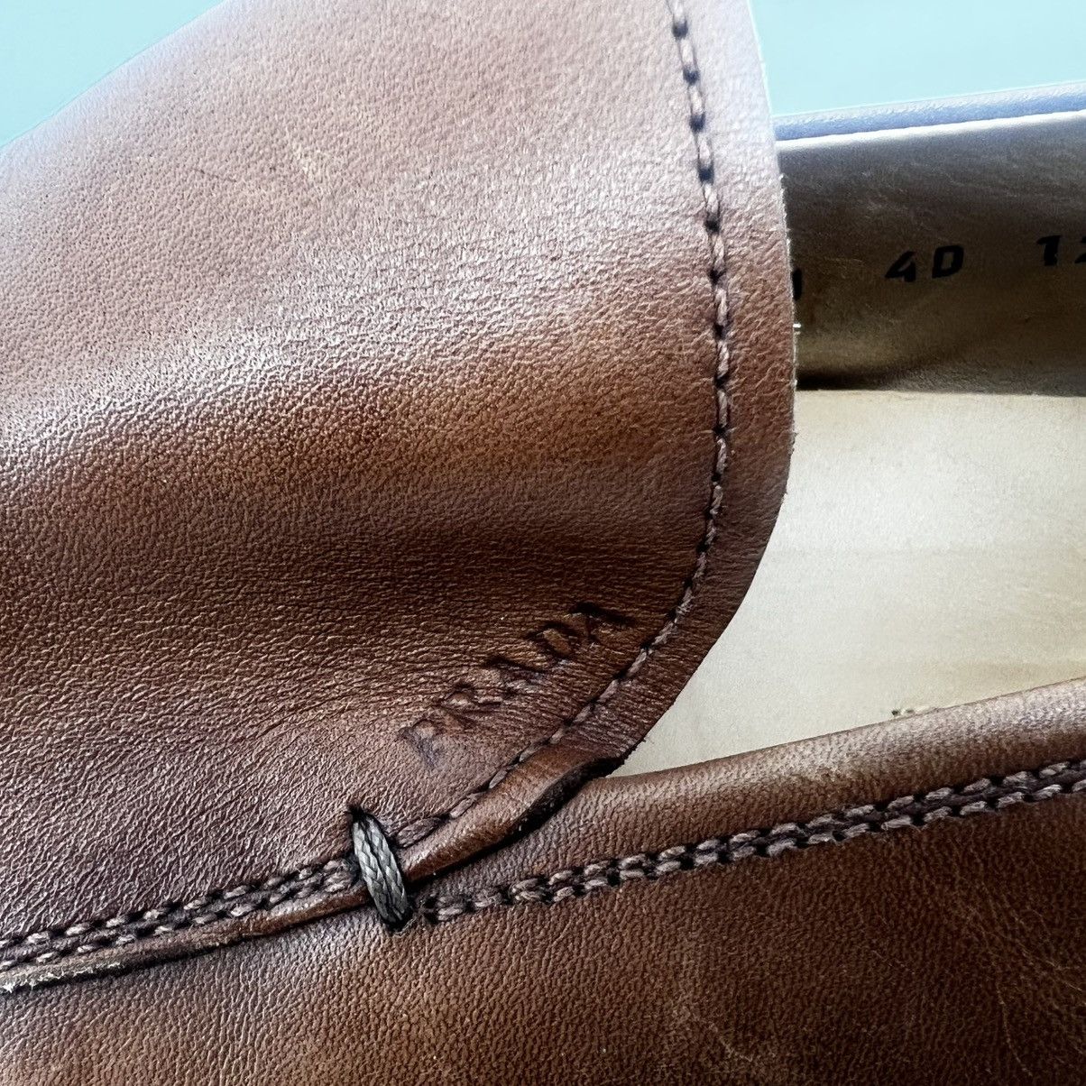 Prada Prada Men’s Brown Leather Loafers Shoes 7.5 Y2K Rubber Sole Size US 7.5 / EU 40-41 - 12 Thumbnail