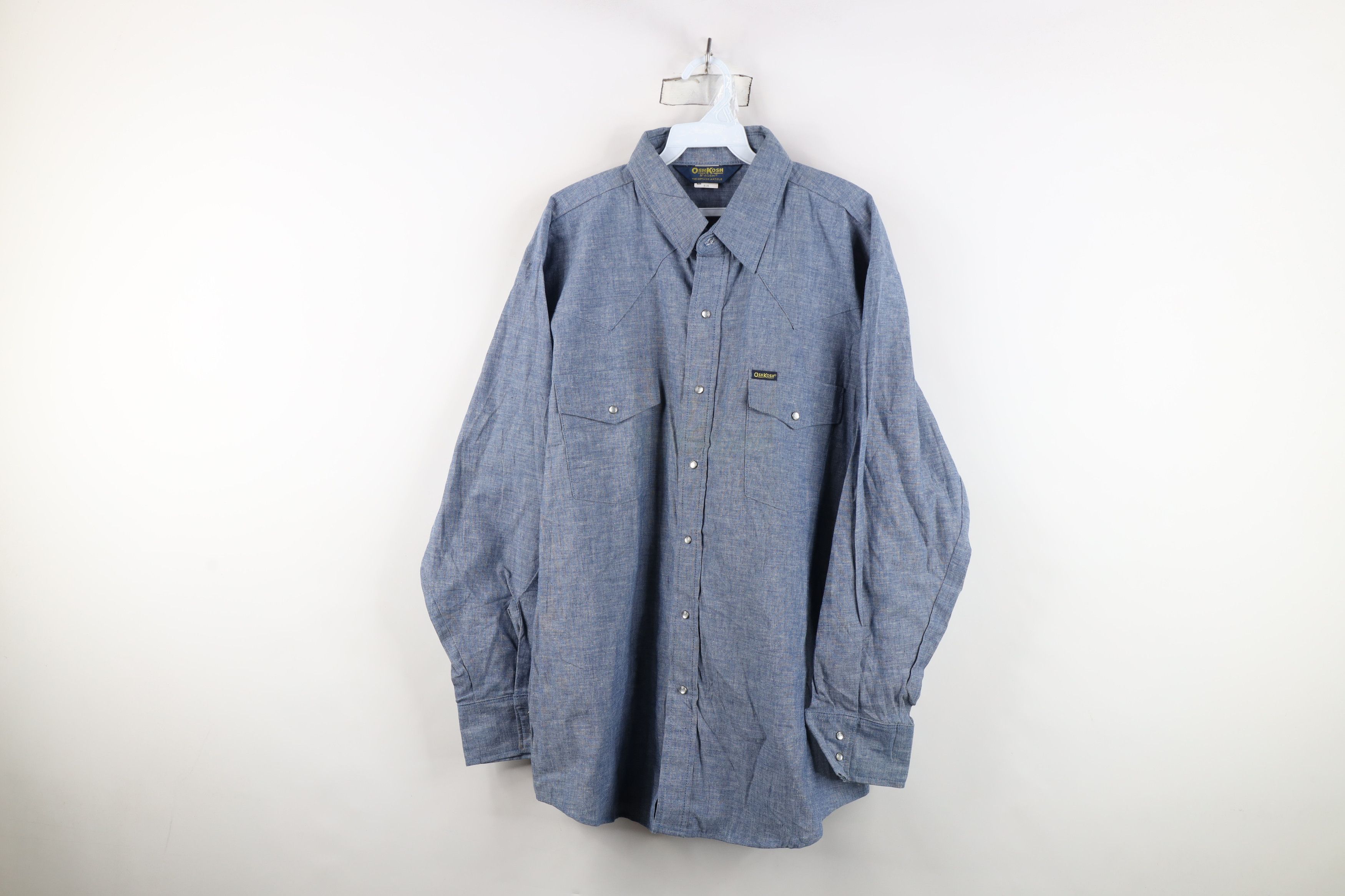 Vintage Deadstock Vintage 70s OshKosh B'Gosh Button Shirt USA Size US XL / EU 56 / 4 - 1 Thumbnail