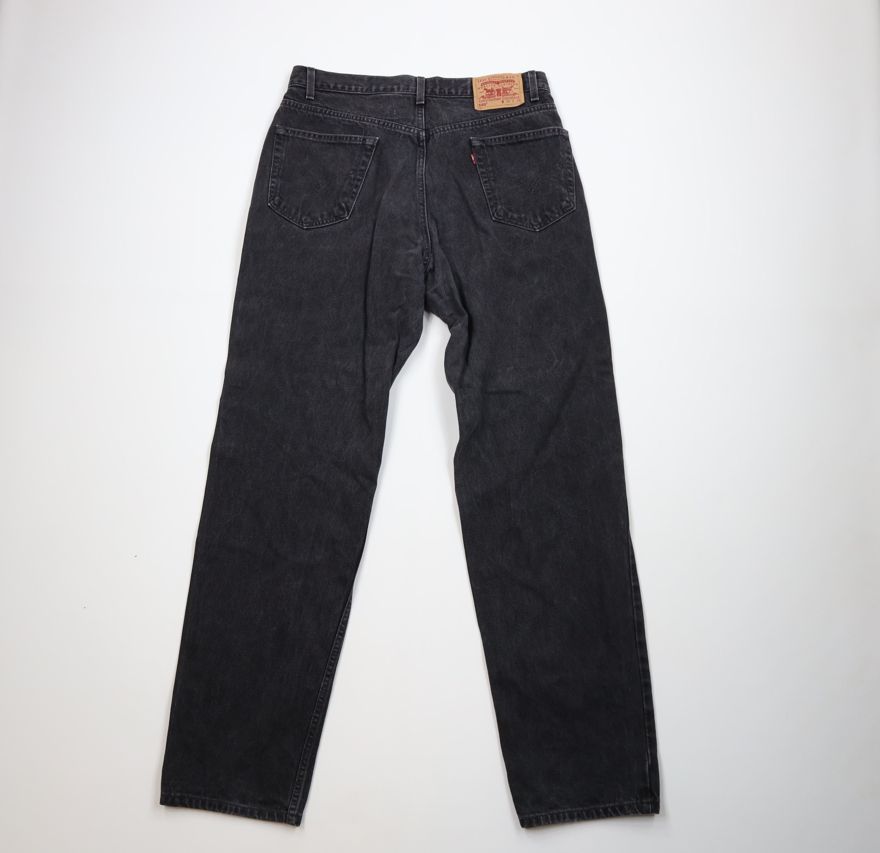 Levi's Vintage 90s Levis 550 Relaxed Fit Denim Jeans Black Cotton Size US 36 / EU 52 - 10 Thumbnail