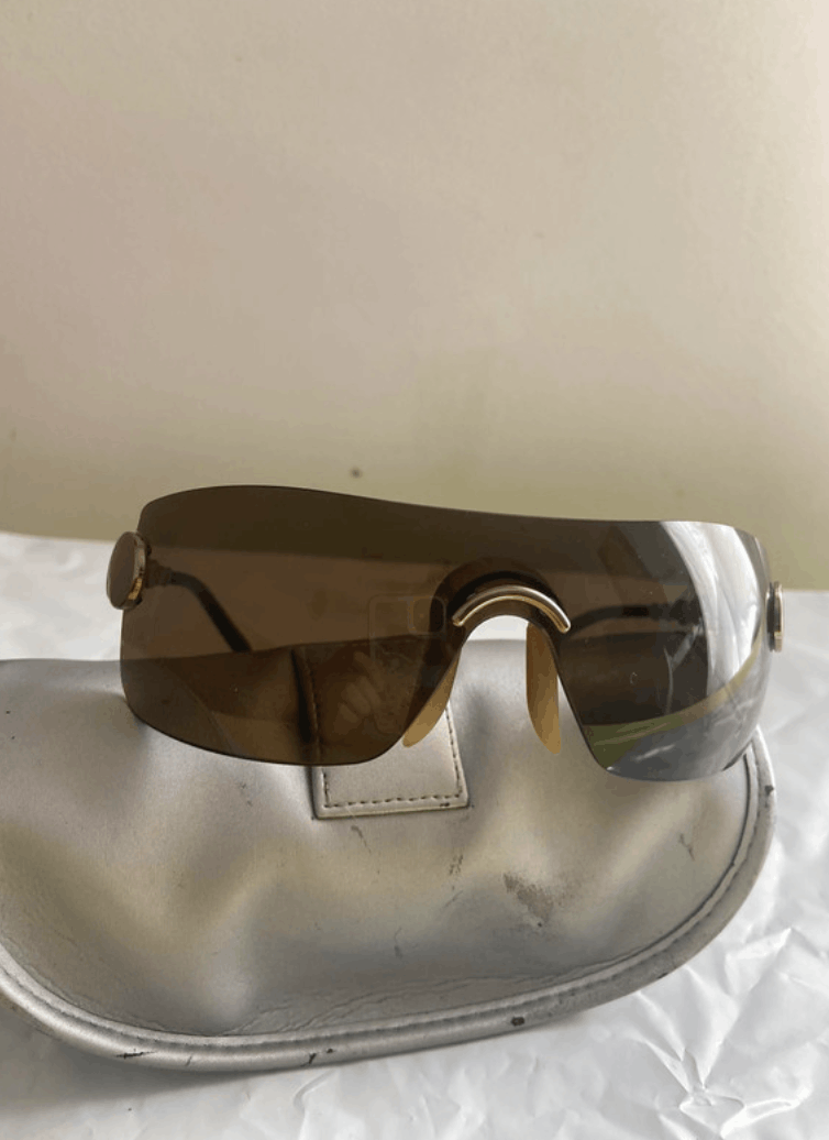 Dior × John Galliano × Vintage DIOR Sunglasses Millenium Wrap Shield Mask Bike Galliano Era Size ONE SIZE - 3 Thumbnail