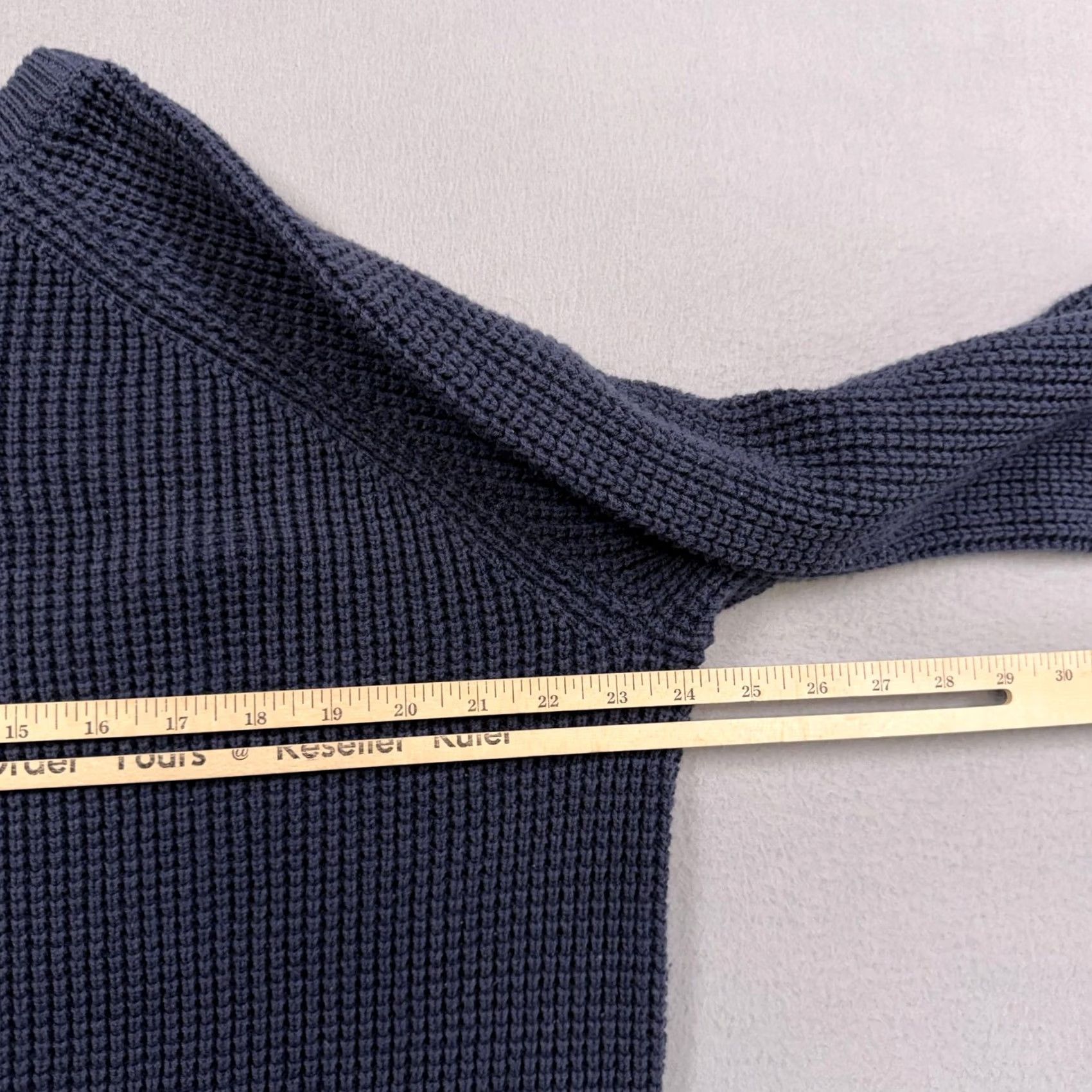 Vintage Onward Reserve Sweater Mens M Blue Crewneck Knit Waffle-Knit Casual Winter Long Sleeve Solid Regular Fit Size US M / EU 48-50 / 2 - 4 Thumbnail