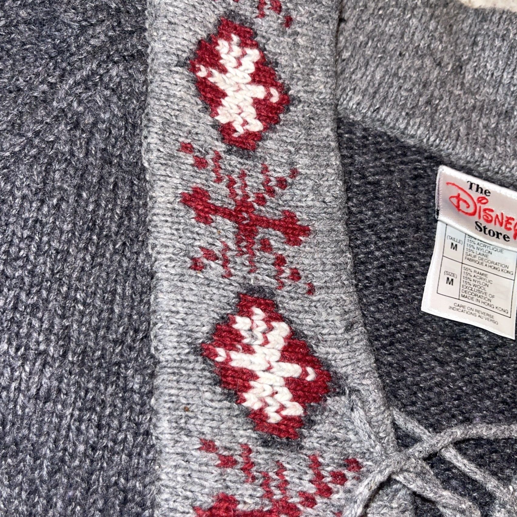 Disney Disney Winnie the Pooh Winter Sweater Womens M Lace Up Neck Gray Knit Pullover Size M / US 6-8 / IT 42-44 - 7 Thumbnail