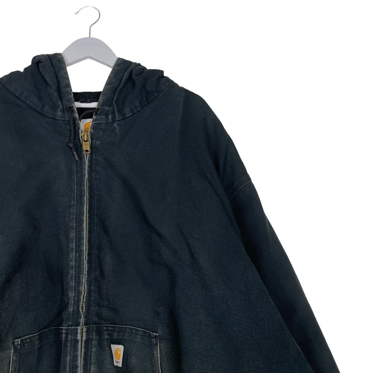 Carhartt × Vintage 💥90s CARHARTT J140 JACKET HOODIE SUNFADED BLACK Size US XXL / EU 58 / 5 - 5 Thumbnail